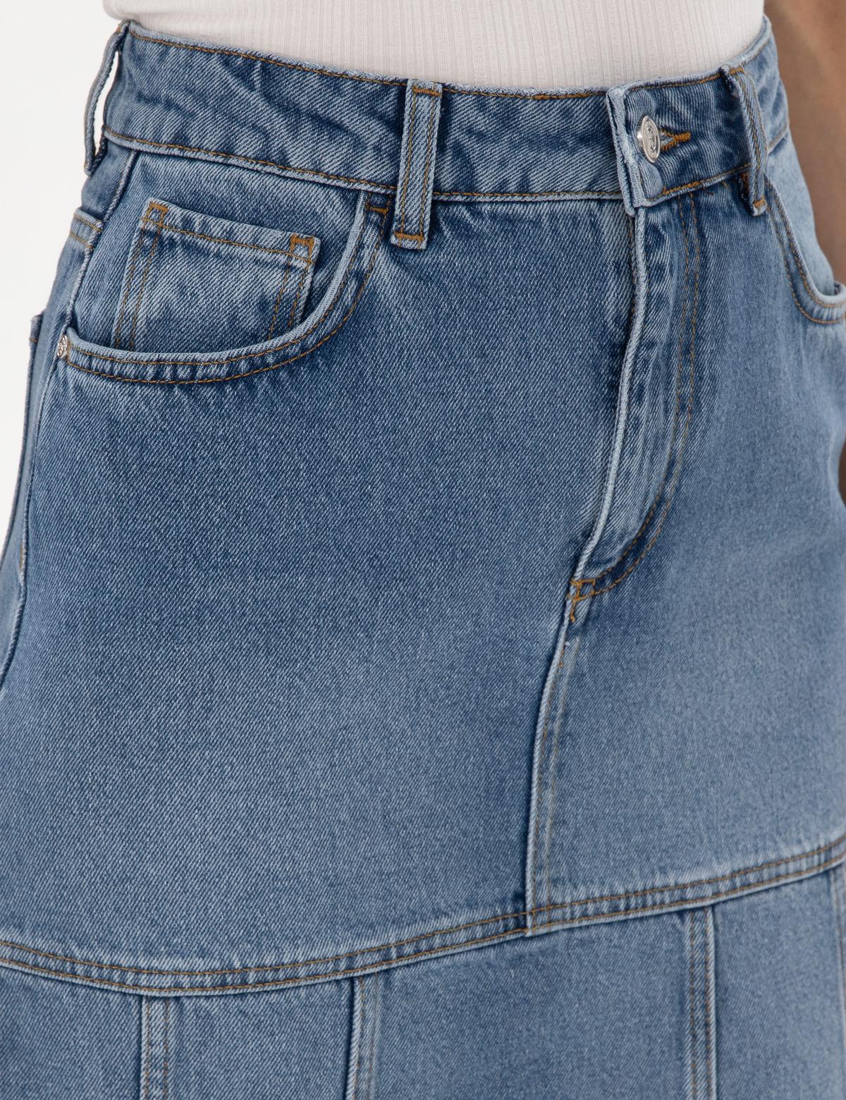 Mavi A Kesim Jean Etek - 50301321006