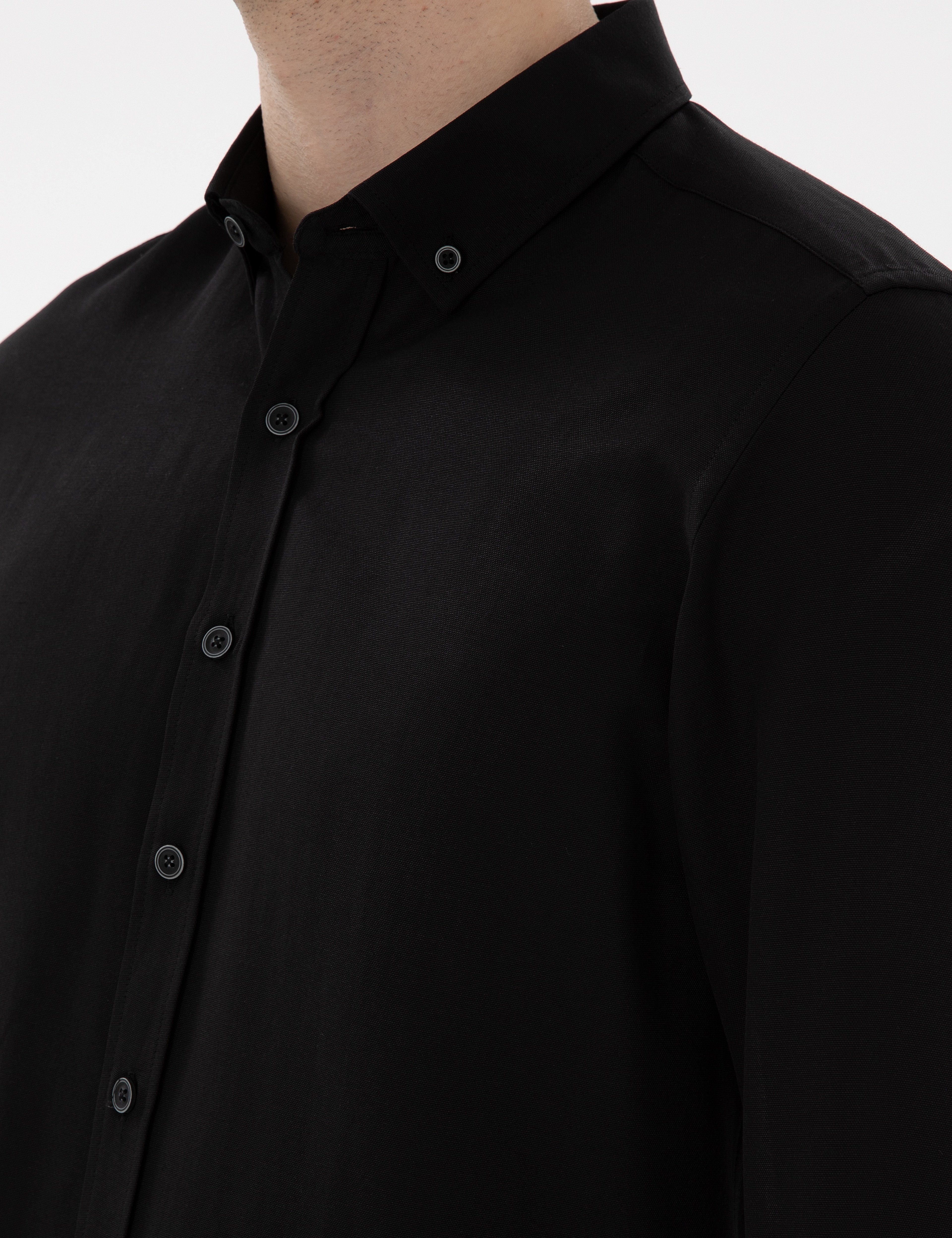 Siyah Regular Fit Uzun Kollu Gömlek