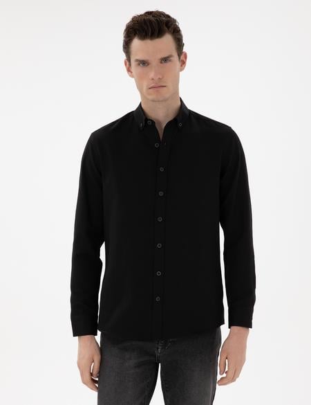 Siyah Regular Fit Uzun Kollu Gömlek - 50304764085