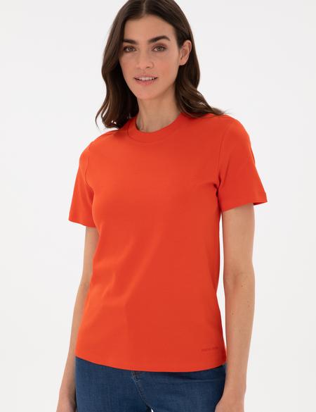 Kırmızı Bisiklet Yaka Basic Tişört - 50302474037