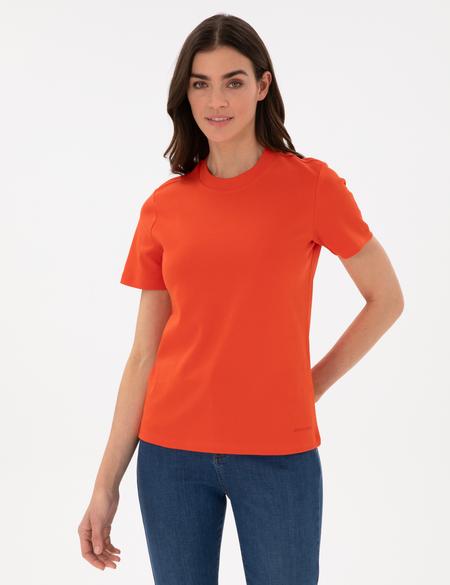 Kırmızı Bisiklet Yaka Basic Tişört - 50302474037