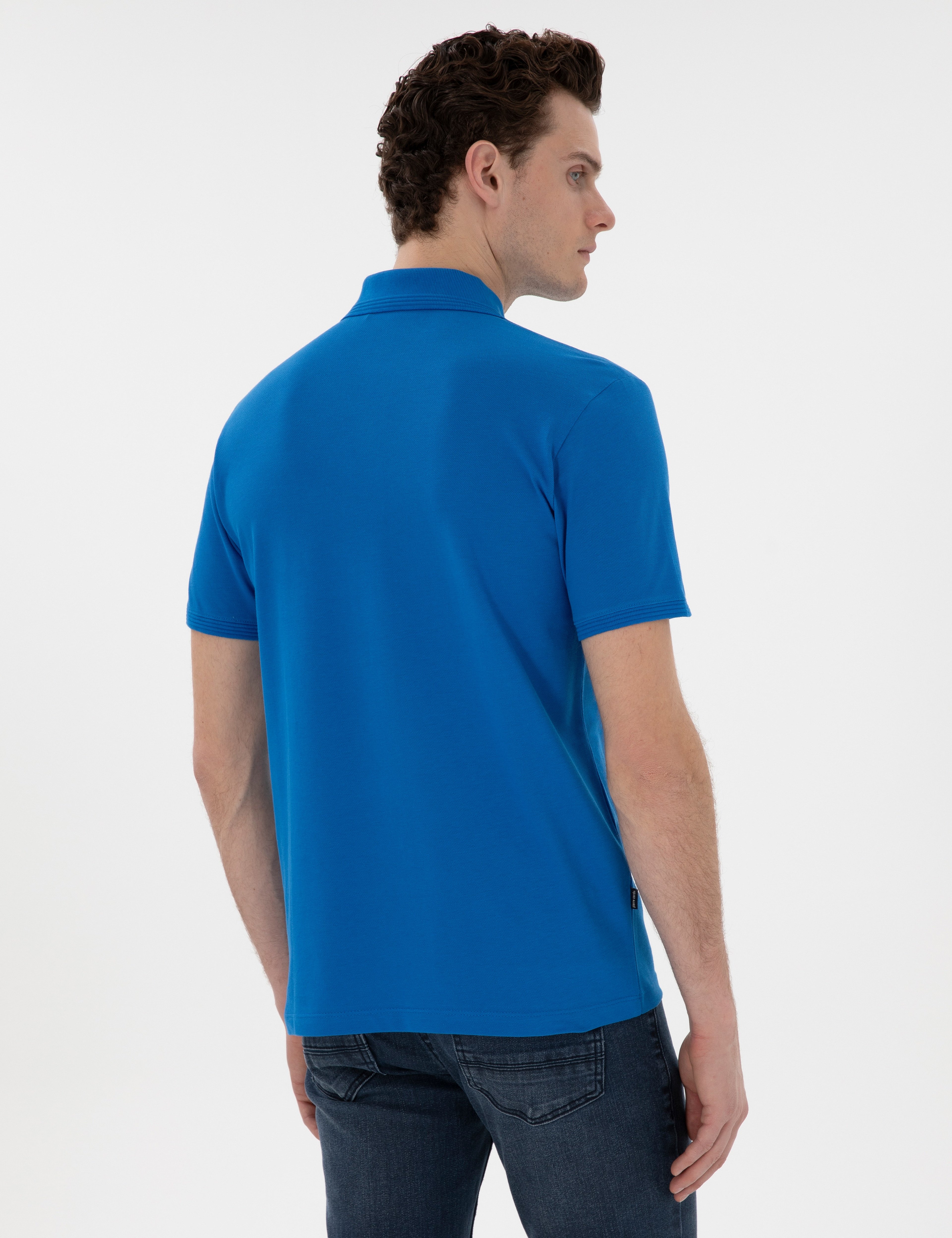 Saks Slim Fit Kıvrılmaz Polo Yaka Basic Tişört - Image 5