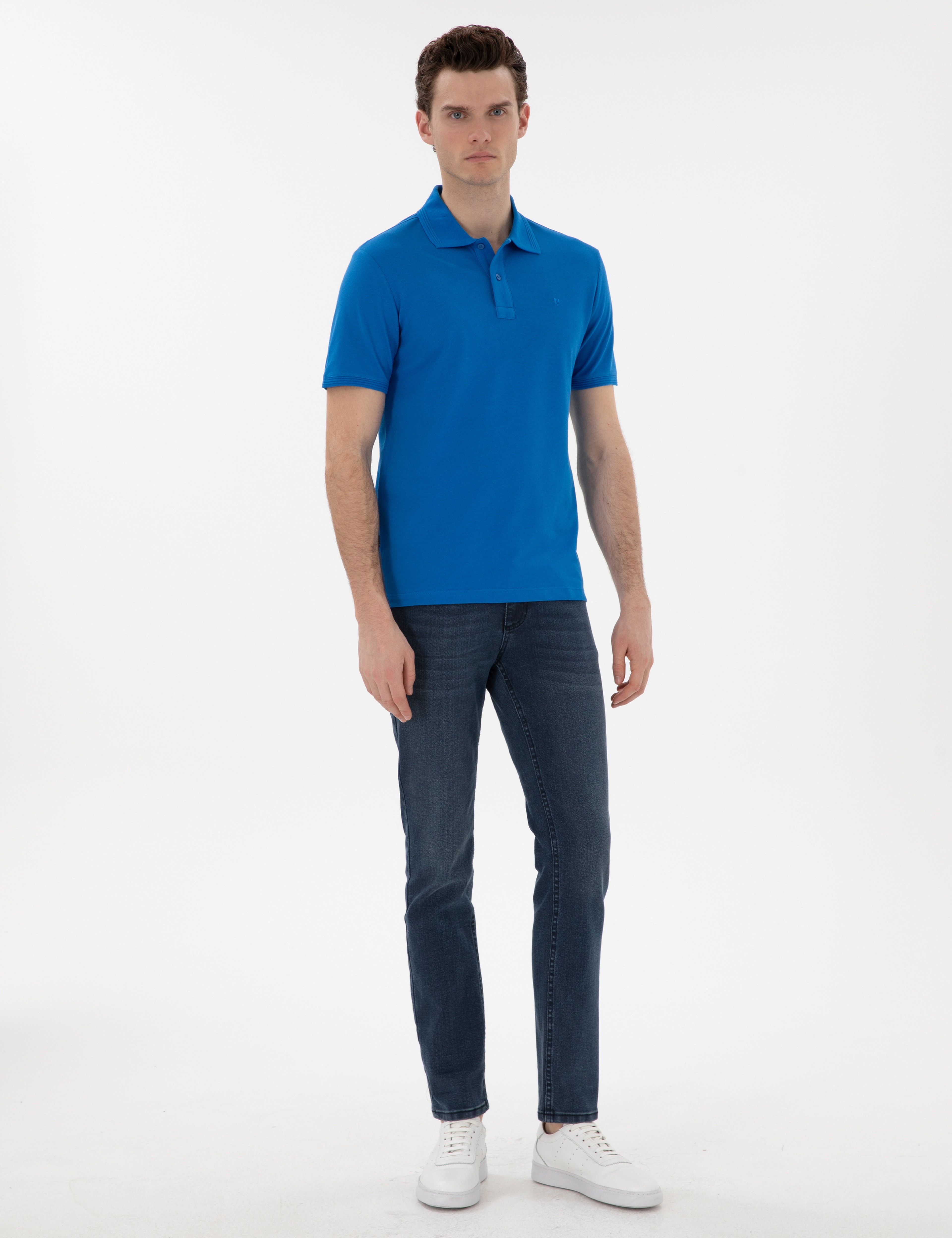 Saks Slim Fit Kıvrılmaz Polo Yaka Basic Tişört - Image 4