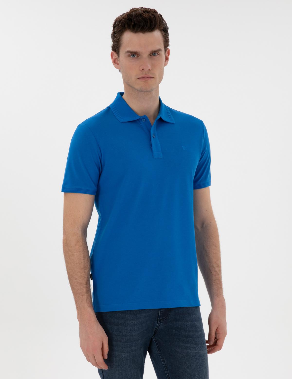 Saks Slim Fit Kıvrılmaz Polo Yaka Basic Tişört