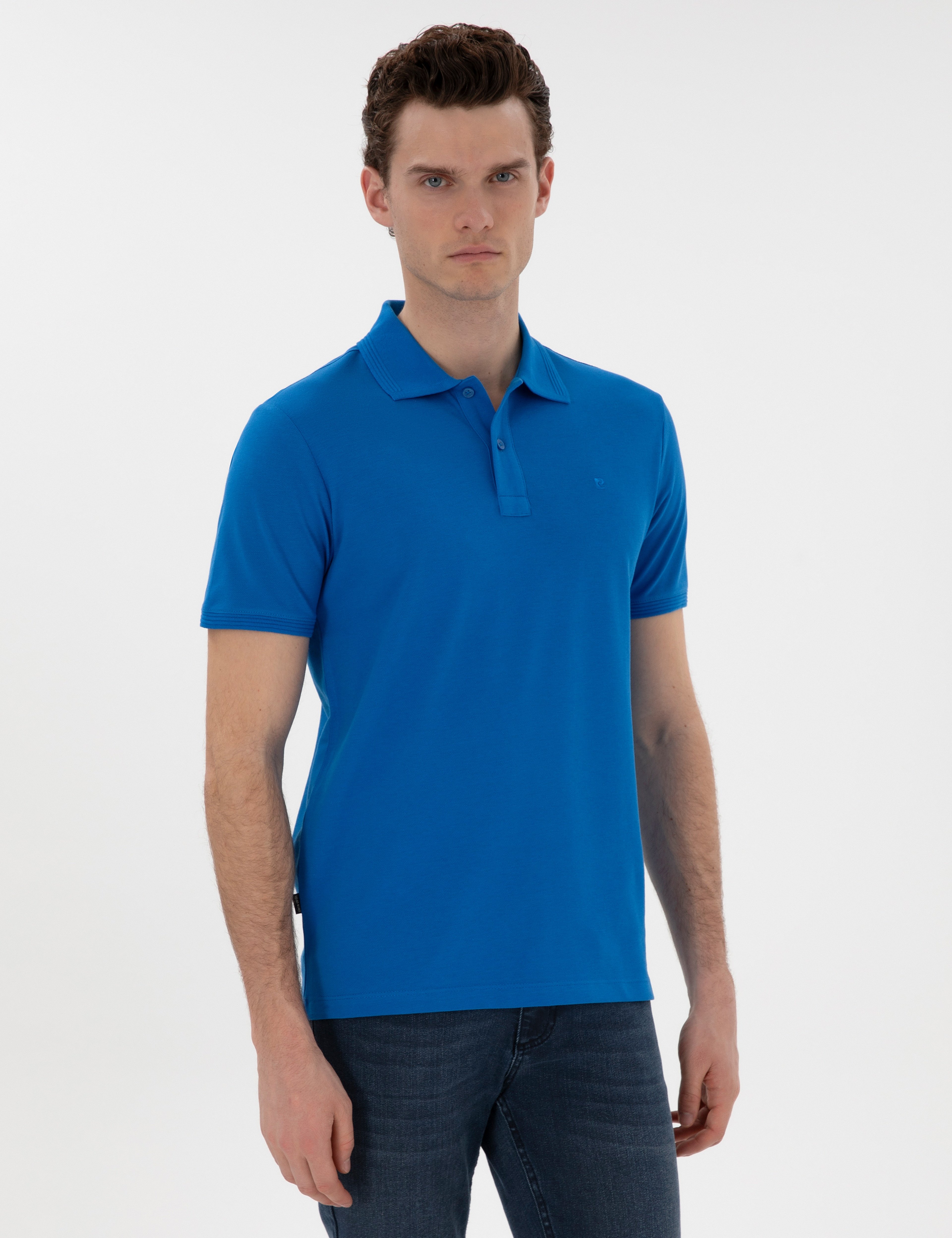 Saks Slim Fit Kıvrılmaz Polo Yaka Basic Tişört - Image 1