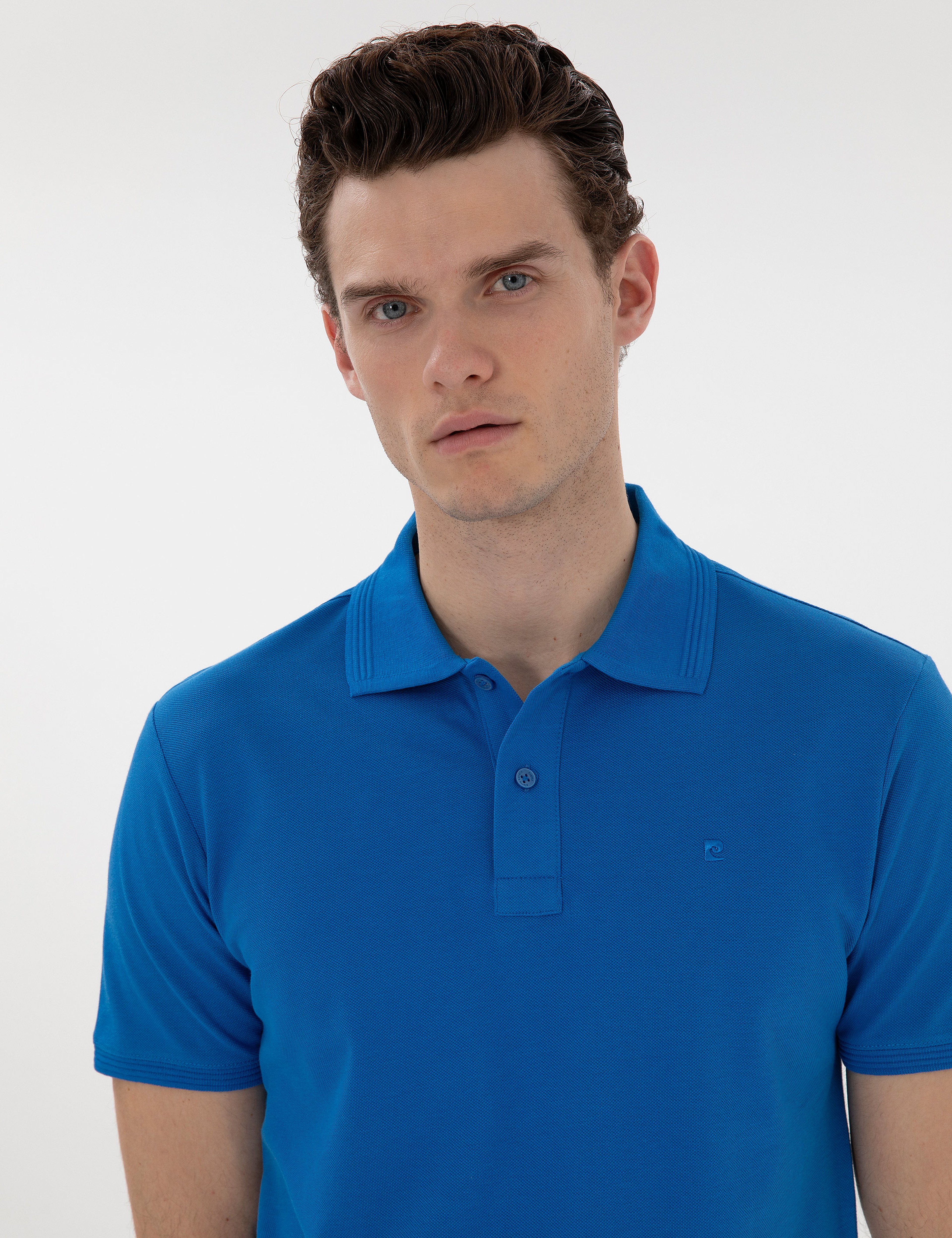 Saks Slim Fit Kıvrılmaz Polo Yaka Basic Tişört