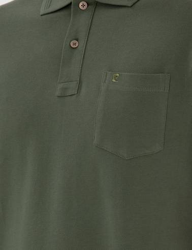Haki Regular Fit Kıvrılmaz Polo Yaka Basic Tişört