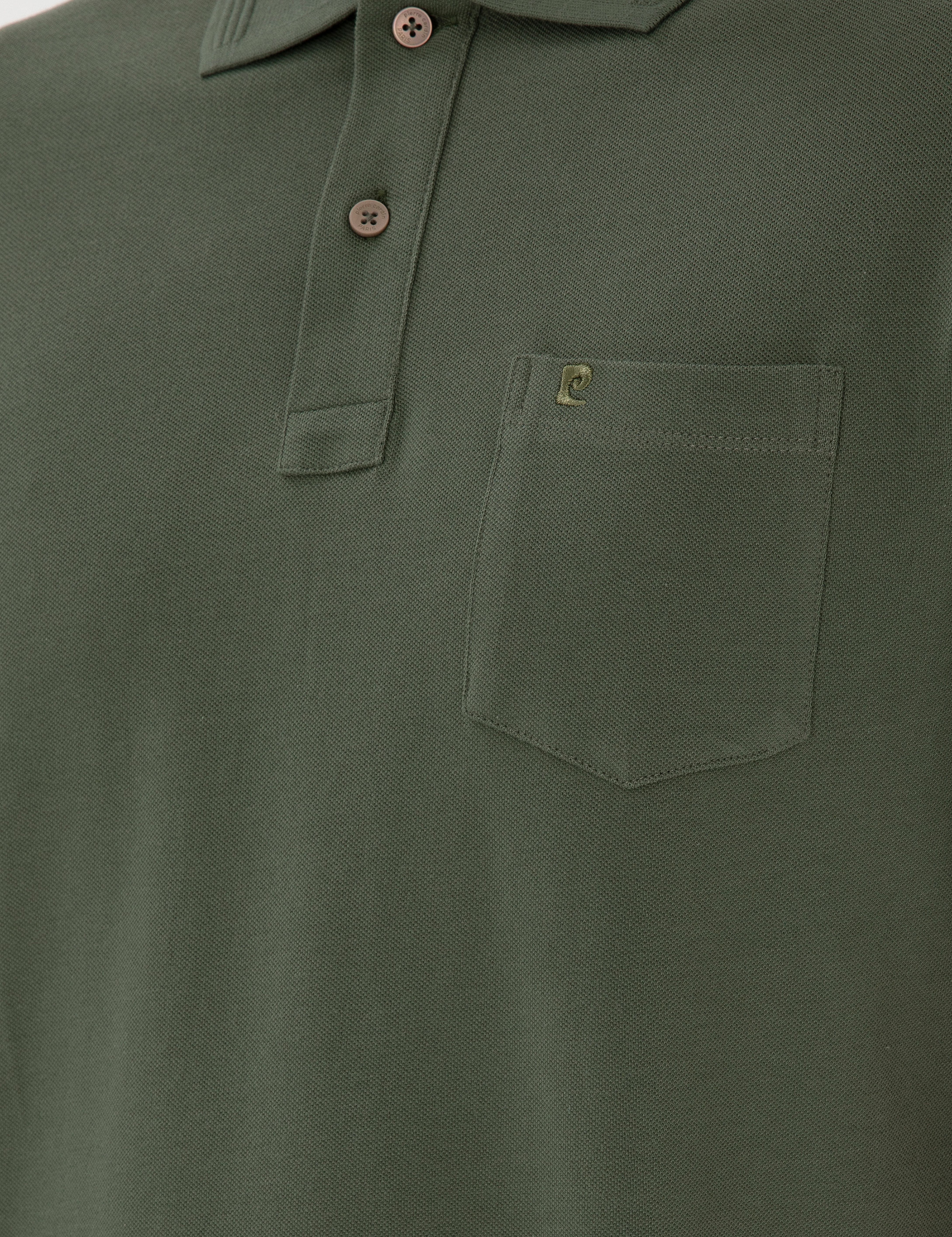 Haki Regular Fit Kıvrılmaz Polo Yaka Basic Tişört - Image 7