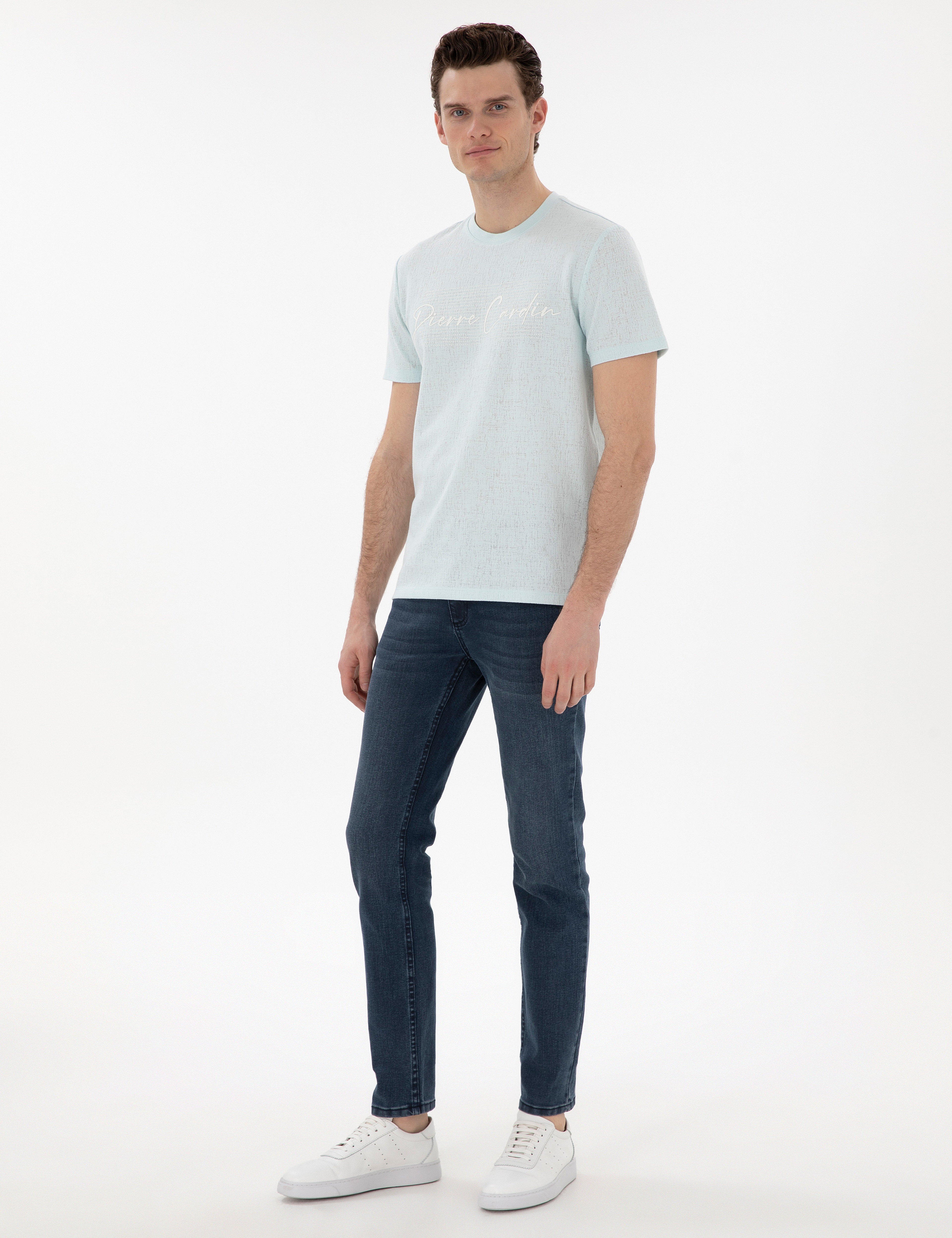 Su Yeşili Slim Fit Tişört - Image 4