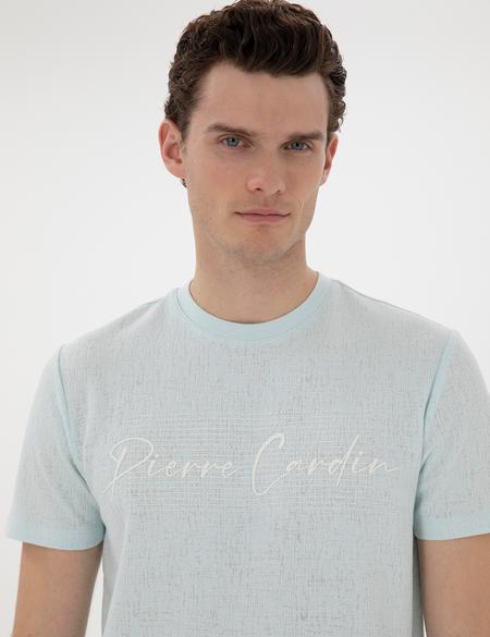 Su Yeşili Slim Fit Tişört - 50302567107