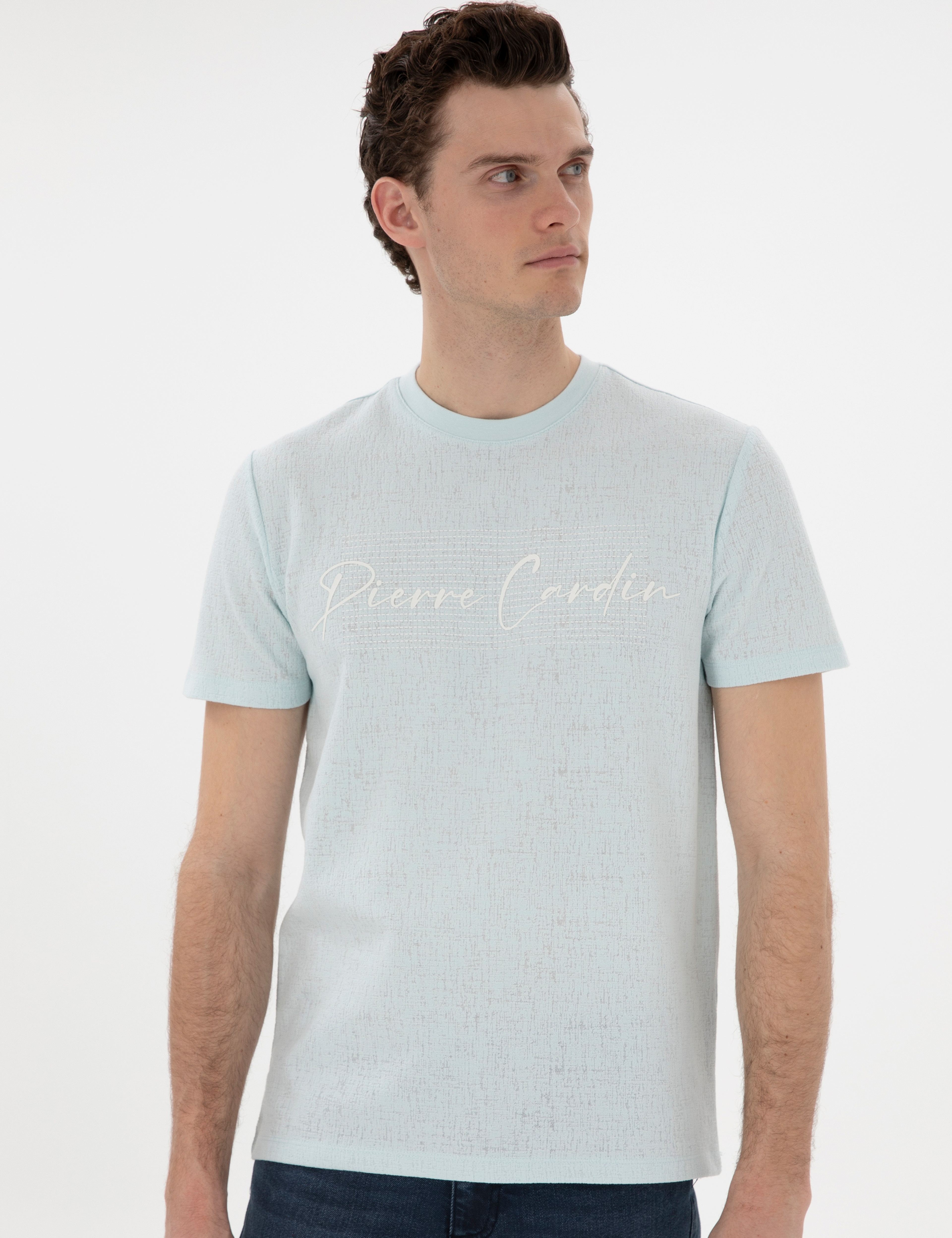 Su Yeşili Slim Fit Tişört - Image 3