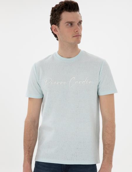 Su Yeşili Slim Fit Tişört - 50302567107