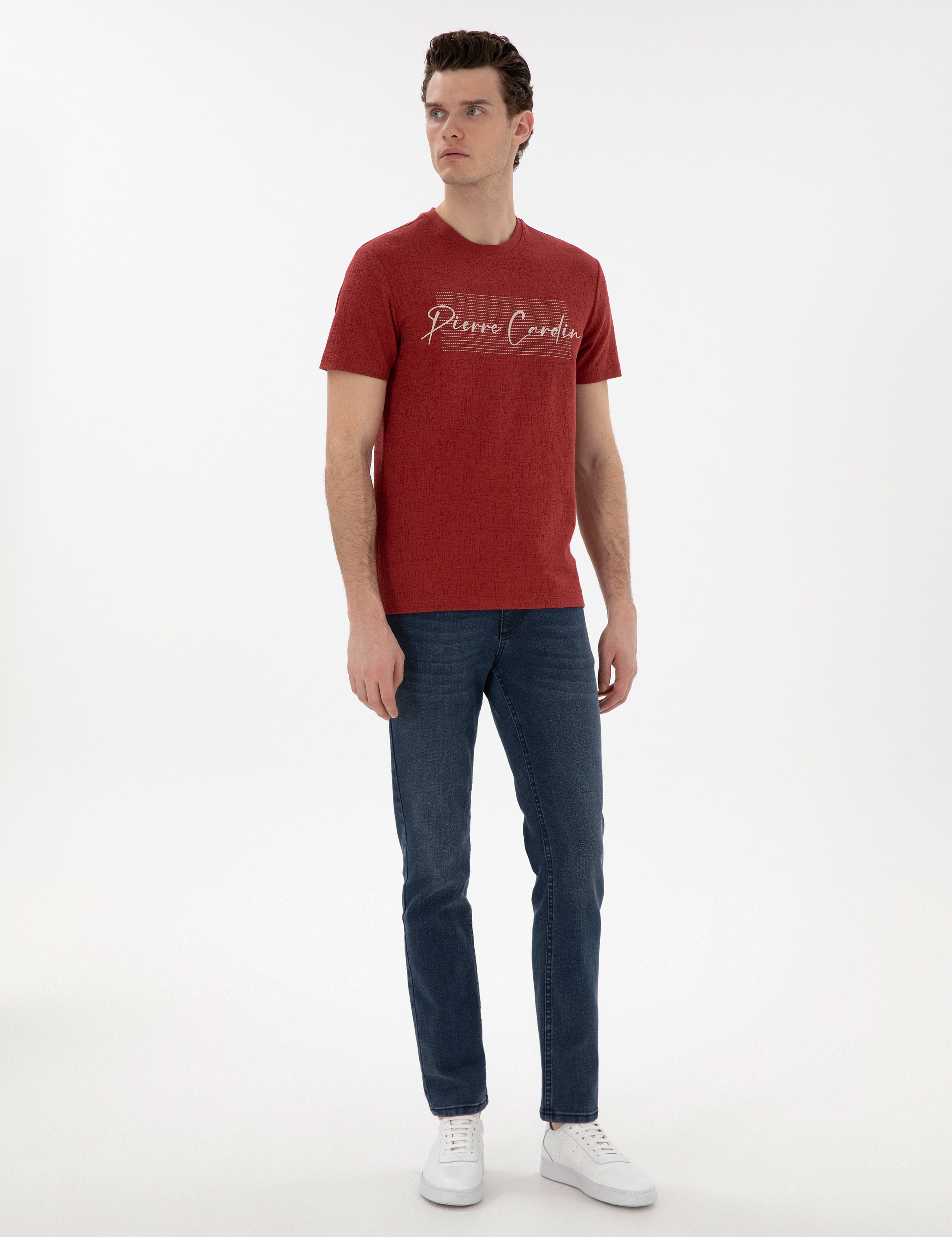 Nar Çiçeği Slim Fit Tişört - Image 4