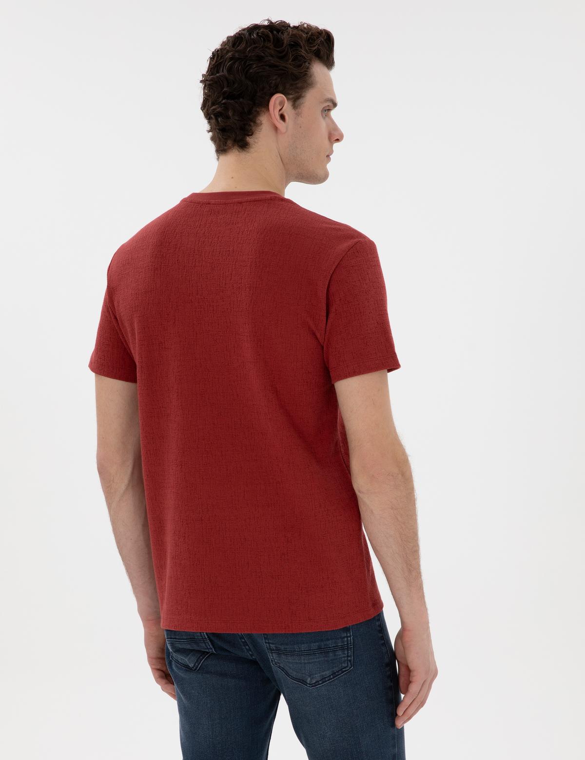 Nar Çiçeği Slim Fit Tişört - 50302567199