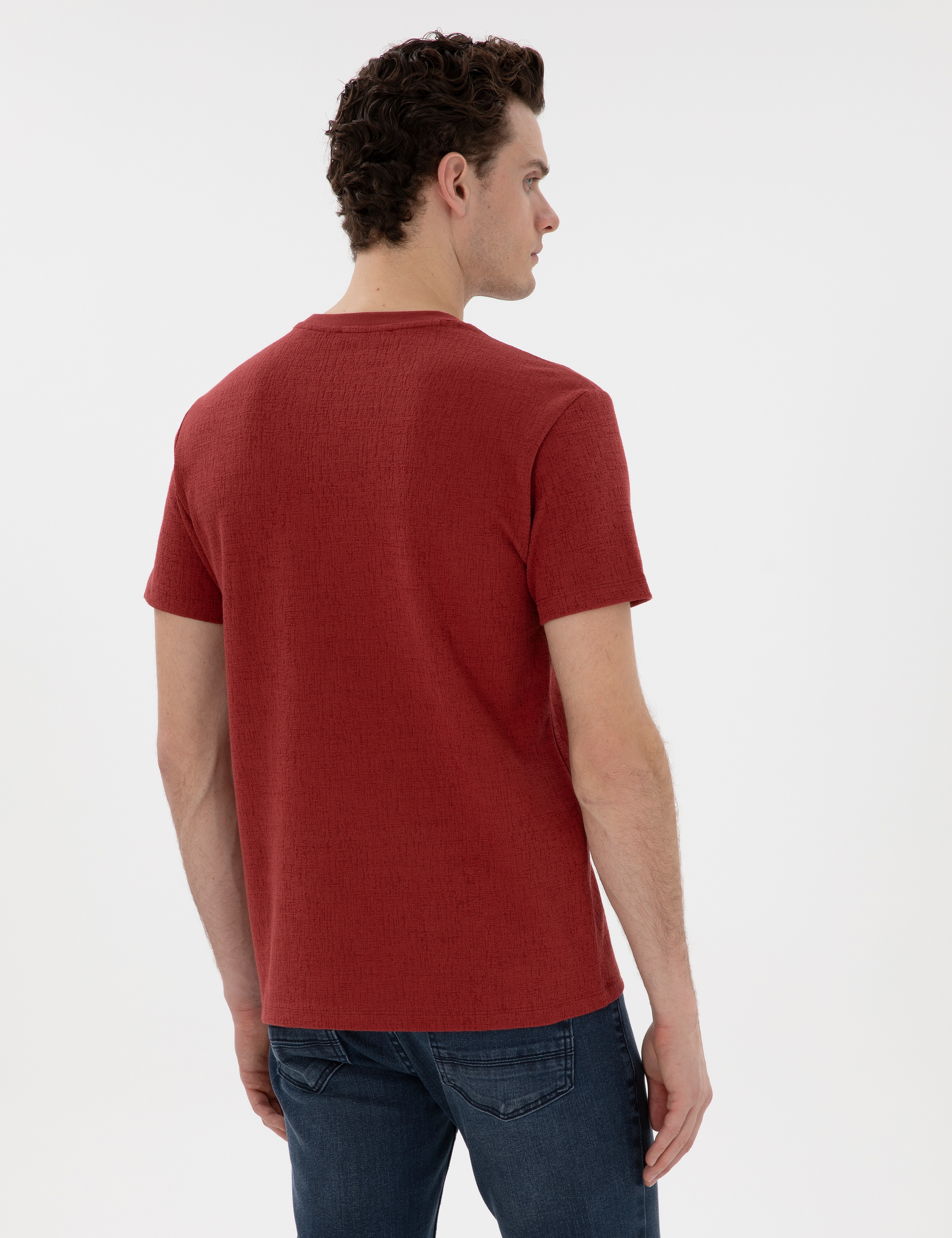 Nar Çiçeği Slim Fit Tişört - Image 5