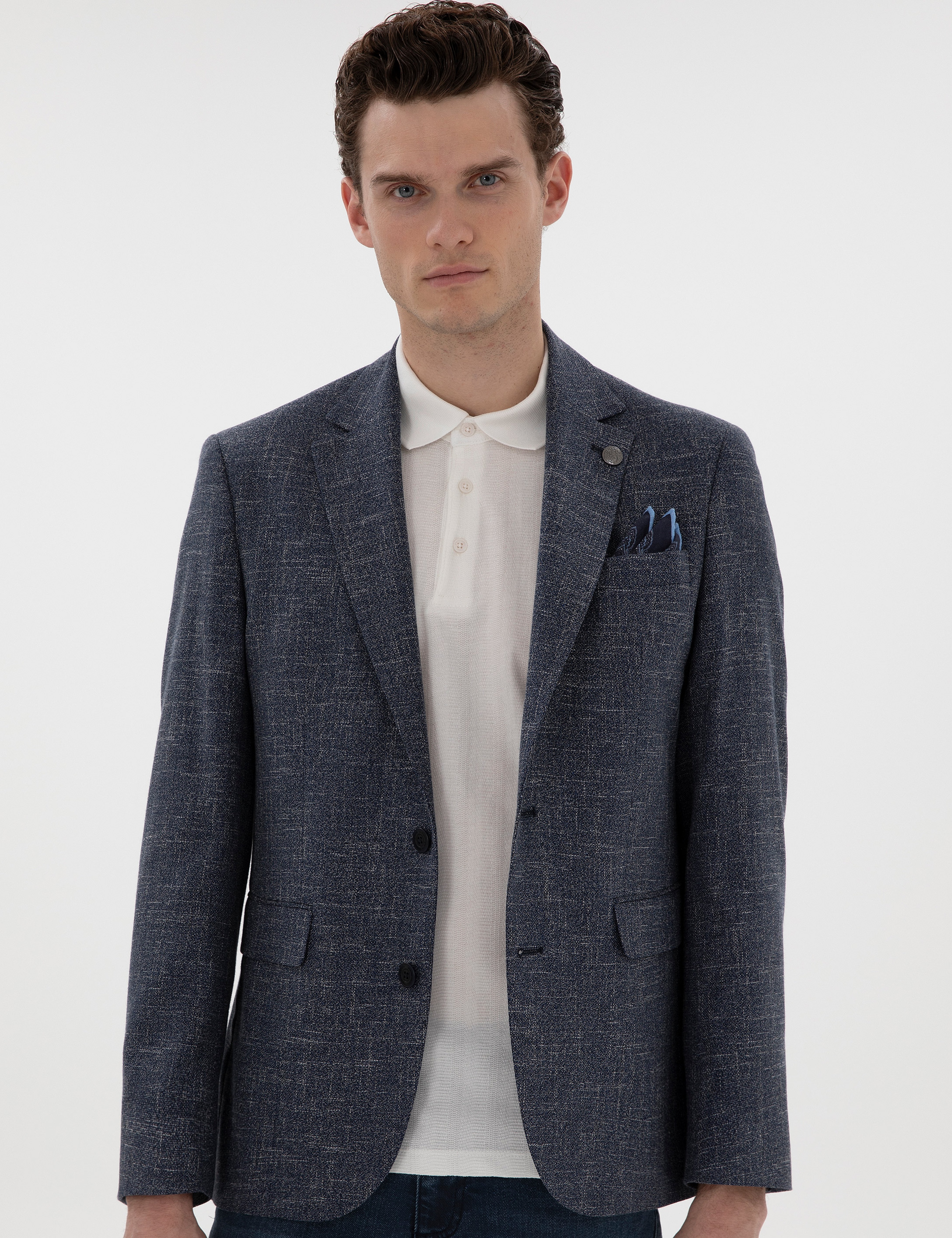 Lacivert Slim Fit Ceket - Image 3