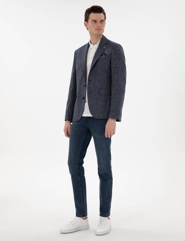 Lacivert Slim Fit Ceket