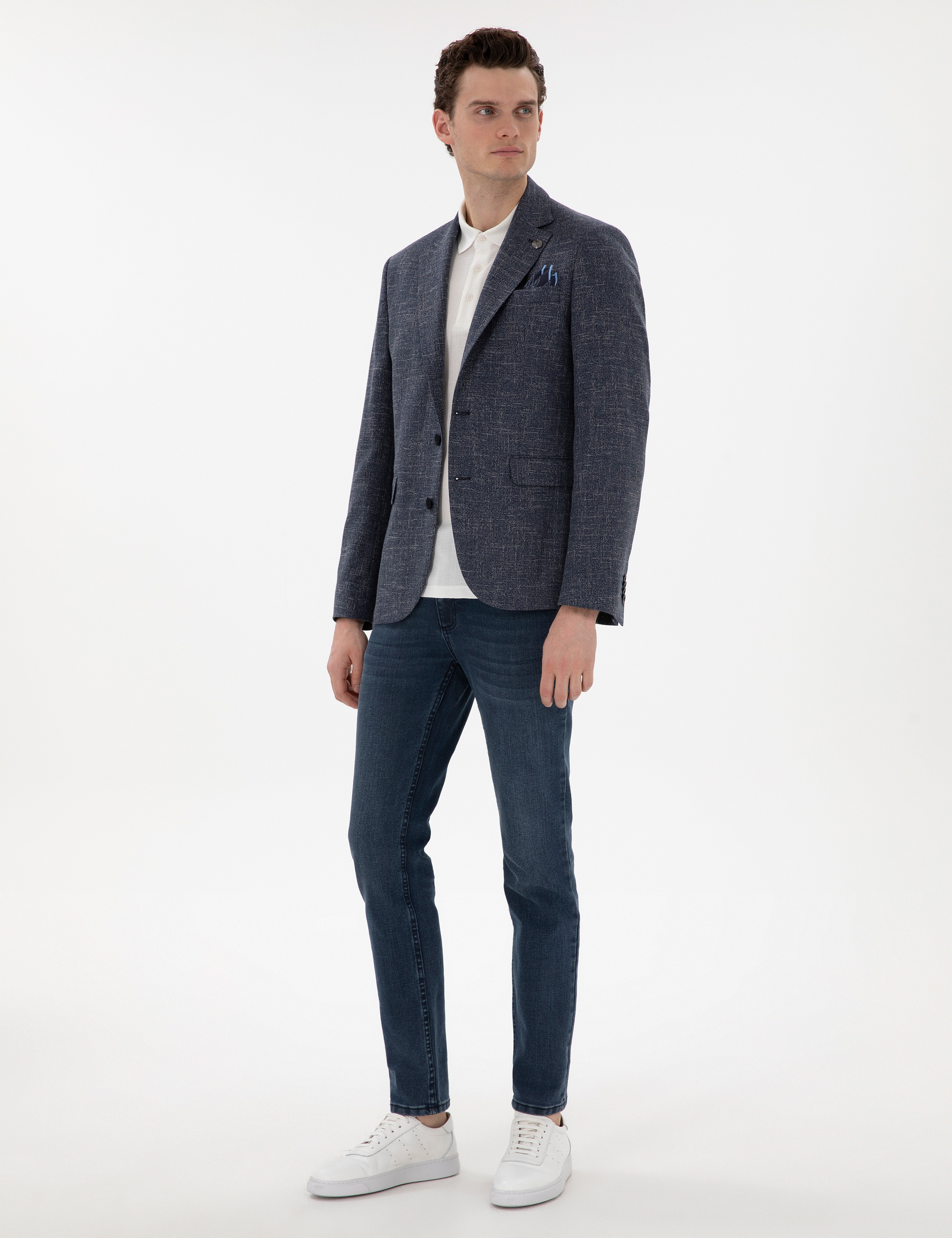Lacivert Slim Fit Ceket - Image 4