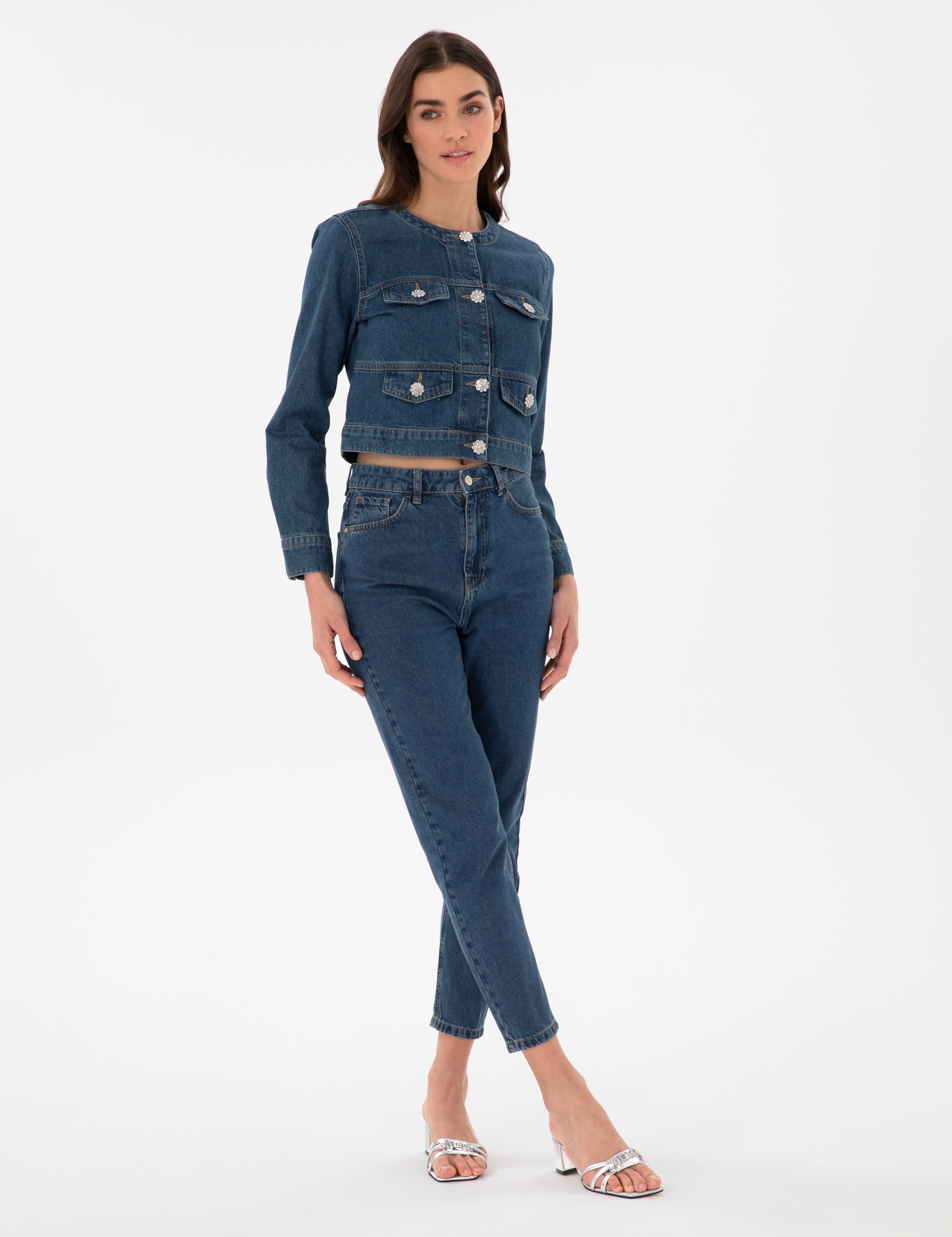 Mavi Crop Top Jean Ceket - Image 4