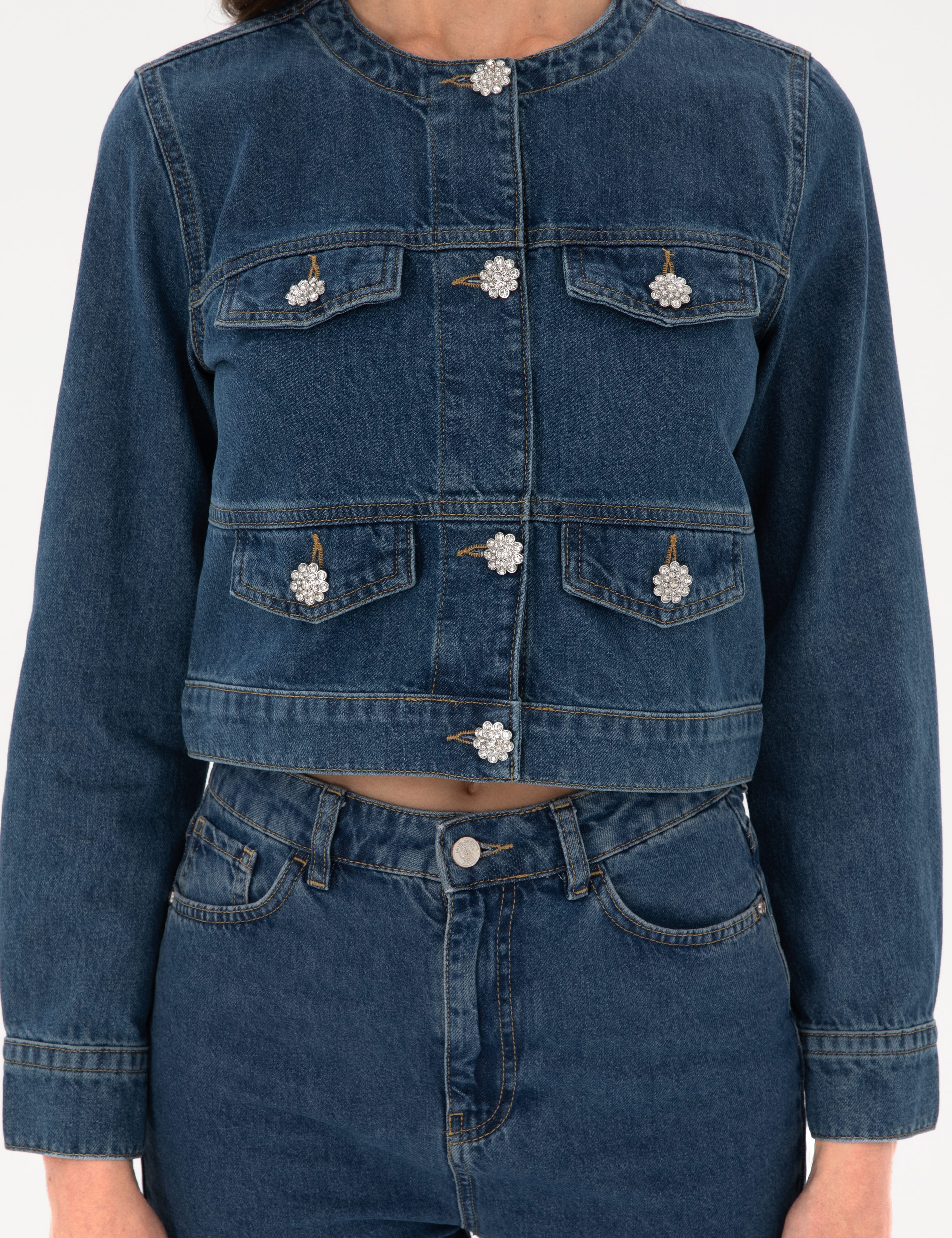 Mavi Crop Top Jean Ceket - Image 6