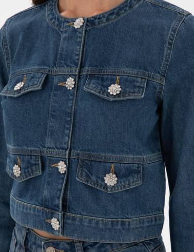 Mavi Crop Top Jean Ceket
