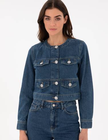 Mavi Crop Top Jean Ceket