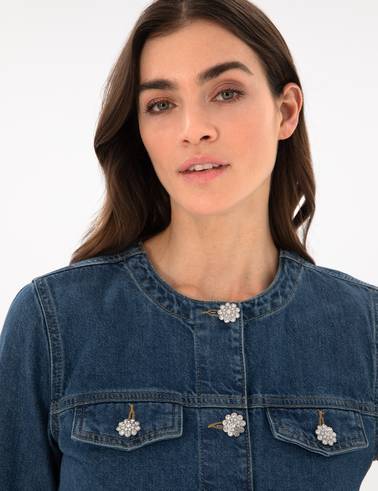 Mavi Crop Top Jean Ceket