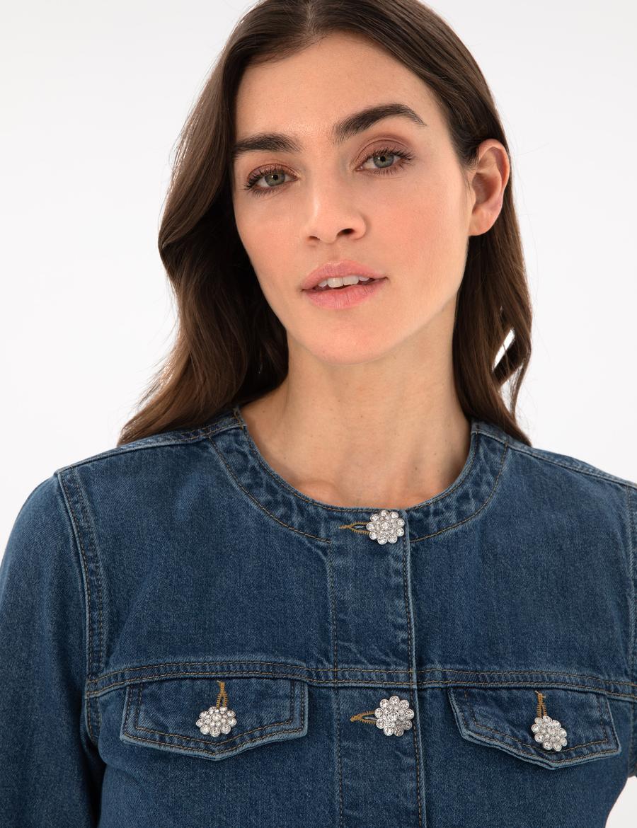 Mavi Crop Top Jean Ceket