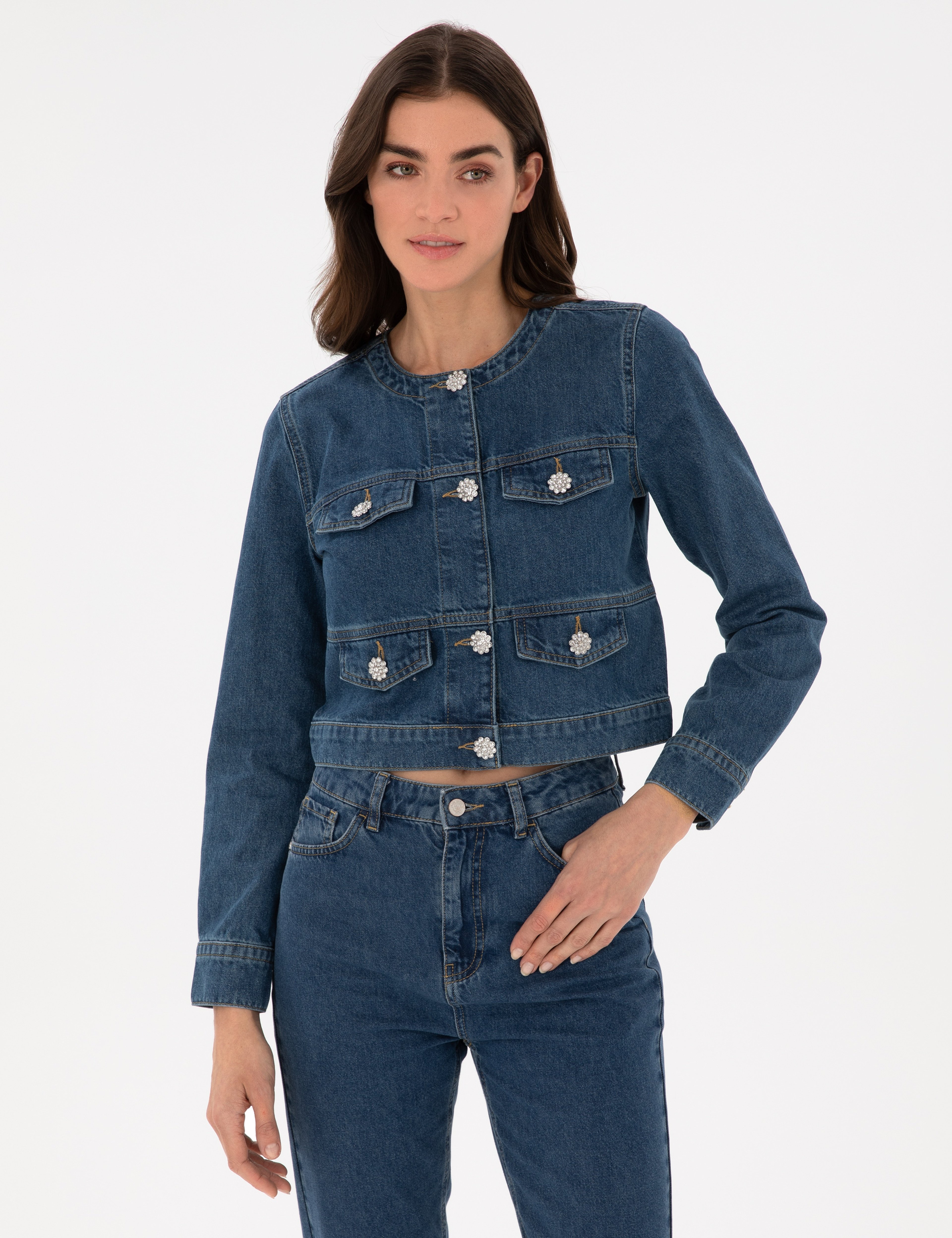 Mavi Crop Top Jean Ceket