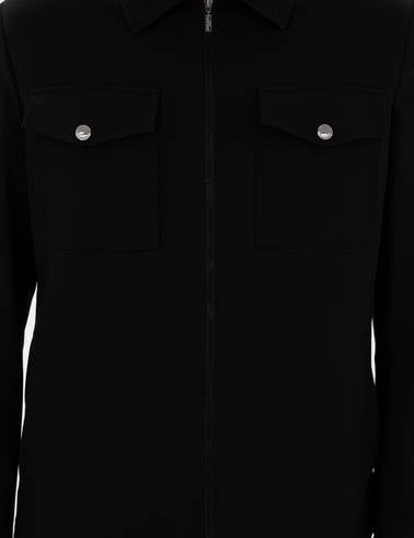 Siyah Regular Fit Fermuarlı Ceket