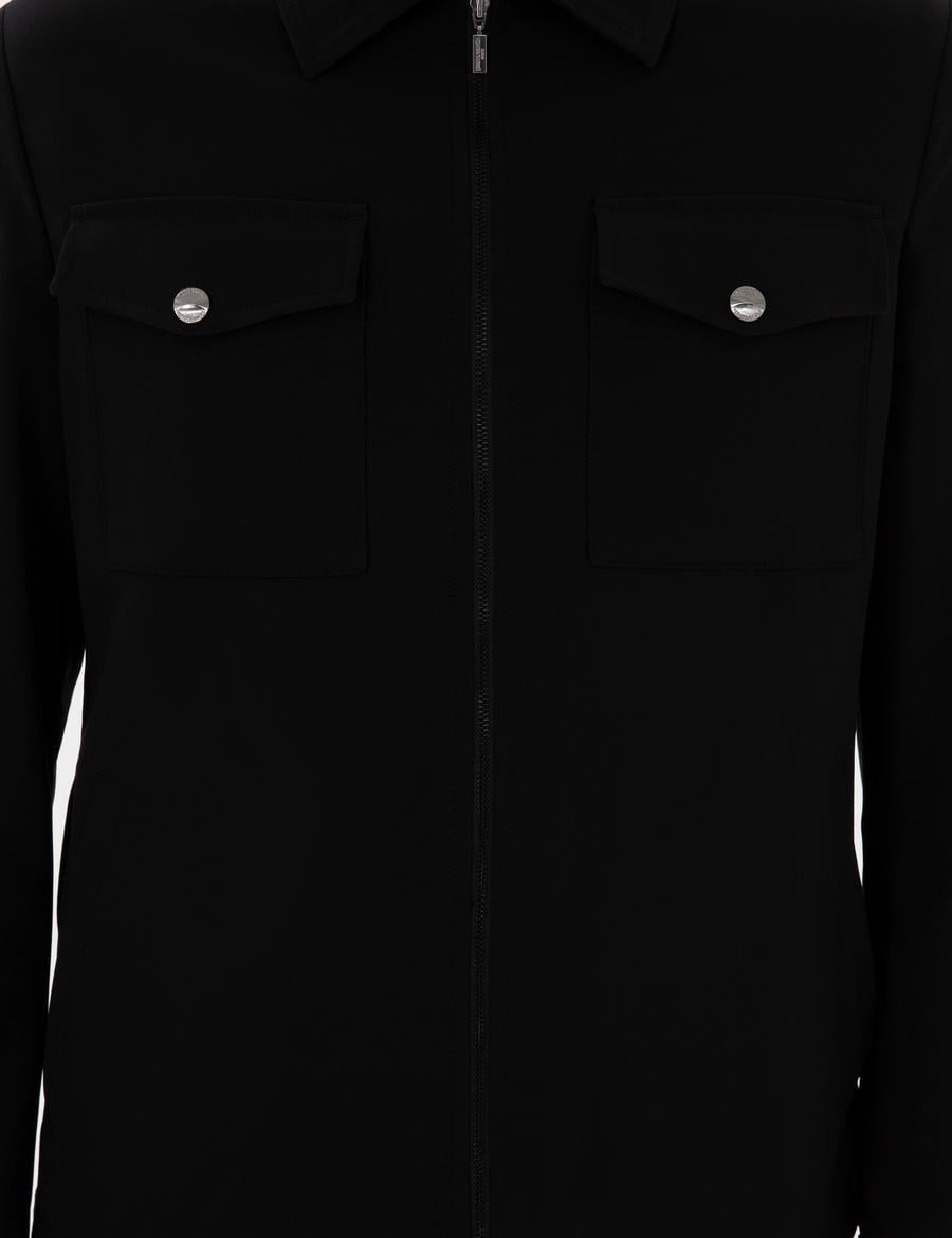 Siyah Regular Fit Fermuarlı Ceket