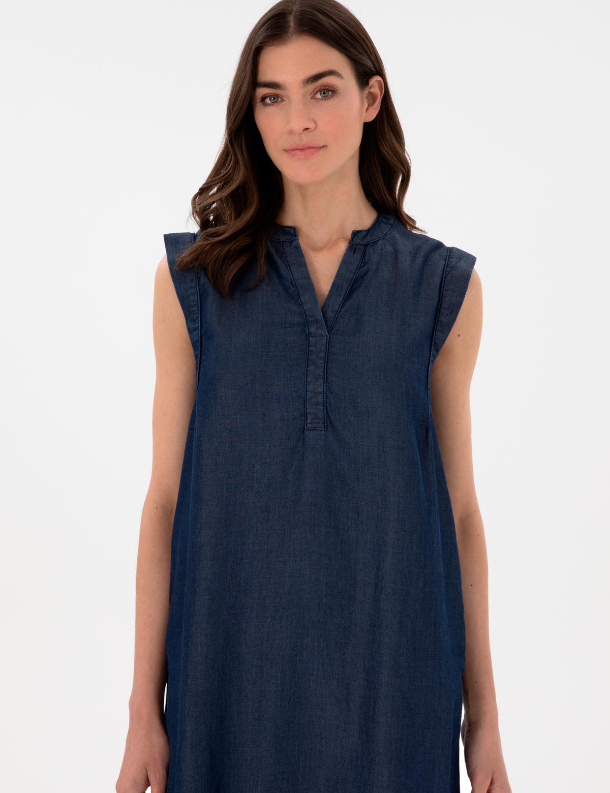 İndigo A Kesim Jean Elbise - 50306783022