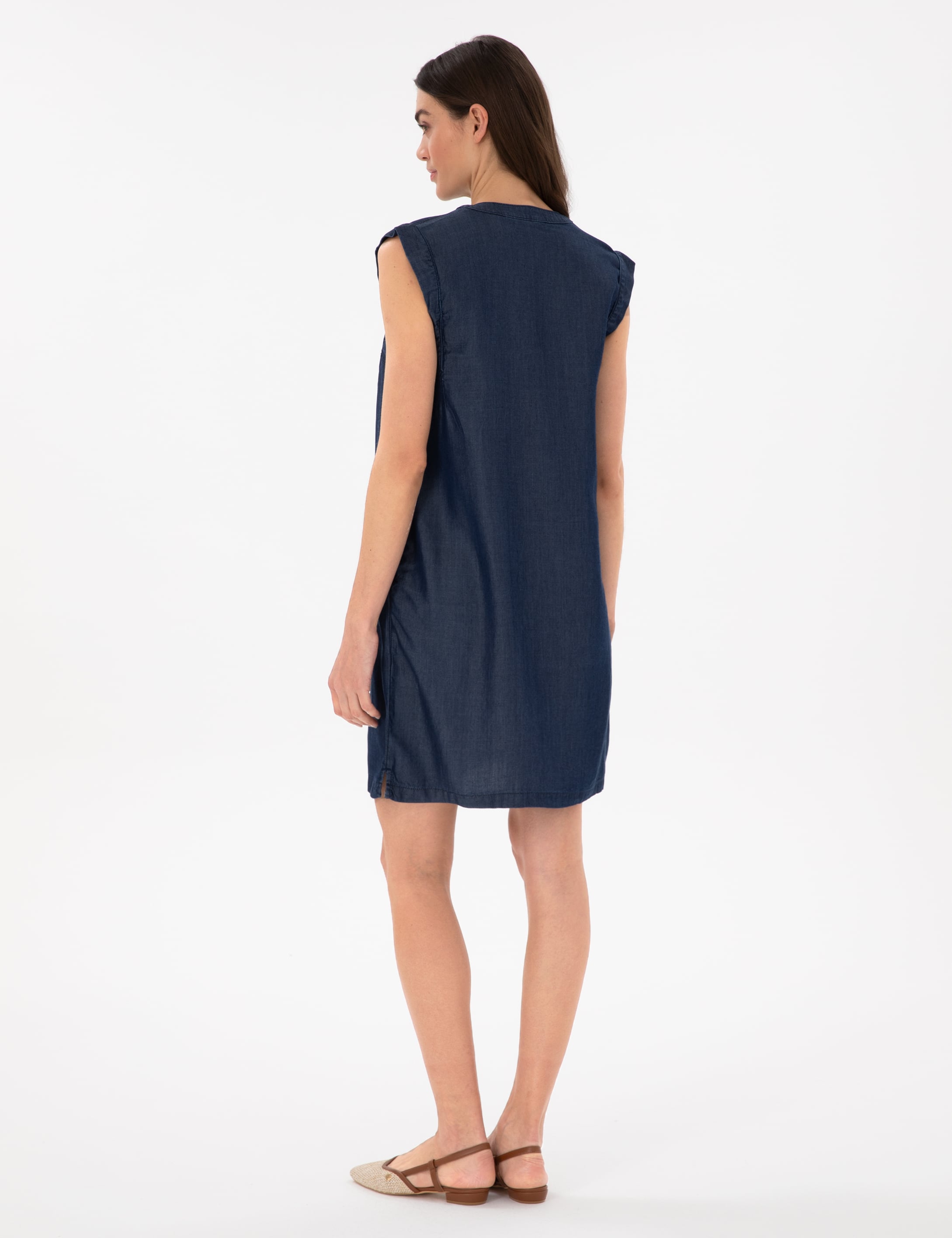 İndigo A Kesim Jean Elbise - Image 4