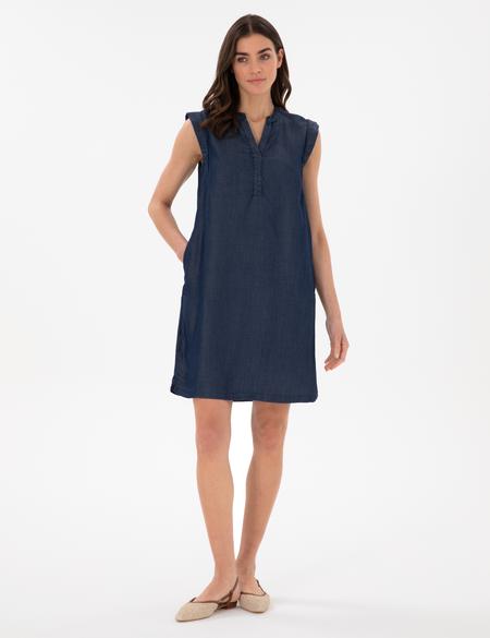 İndigo A Kesim Jean Elbise - 50306783022