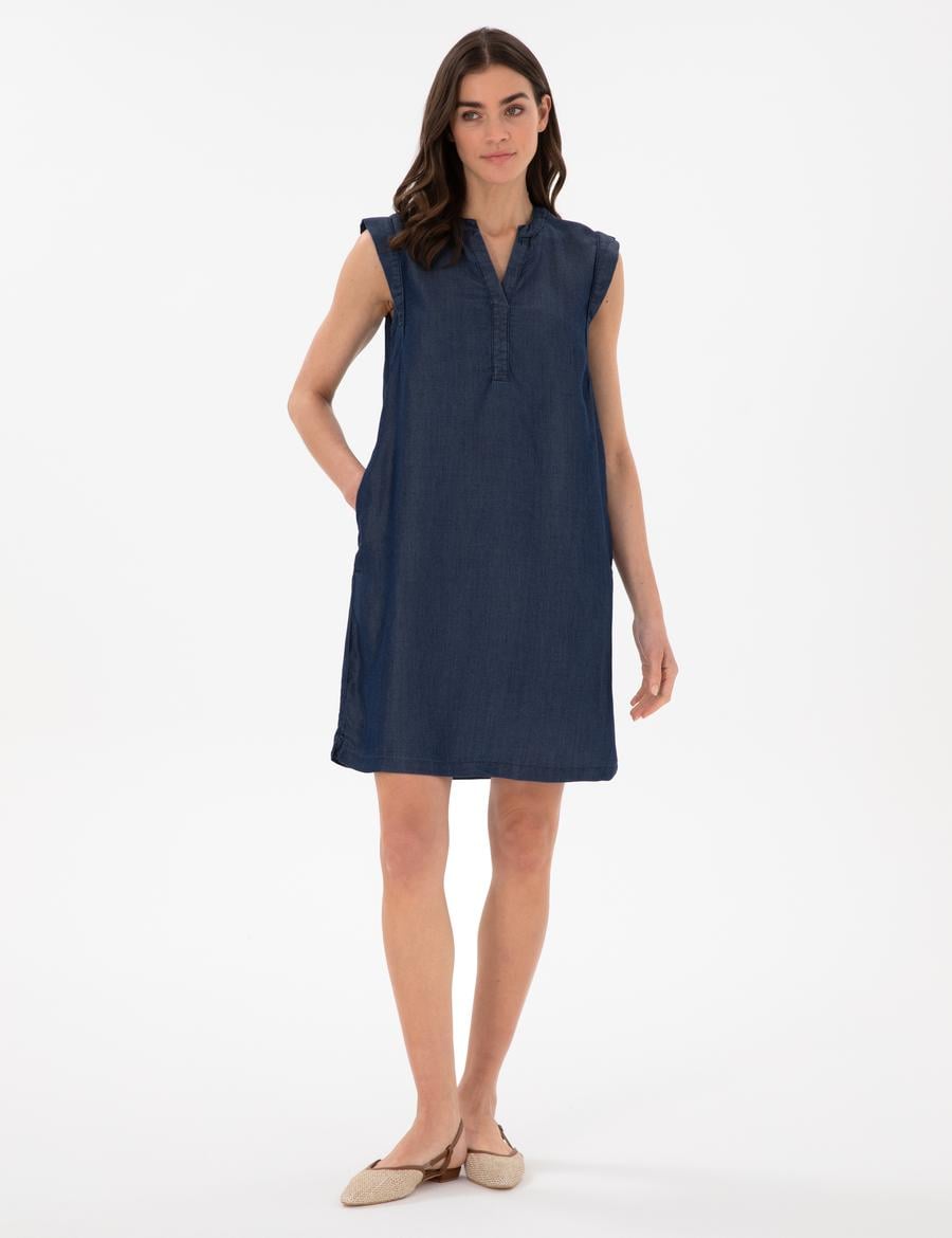 İndigo A Kesim Jean Elbise