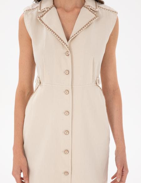 Ekru Slim Fit Jean Elbise - 50301279012