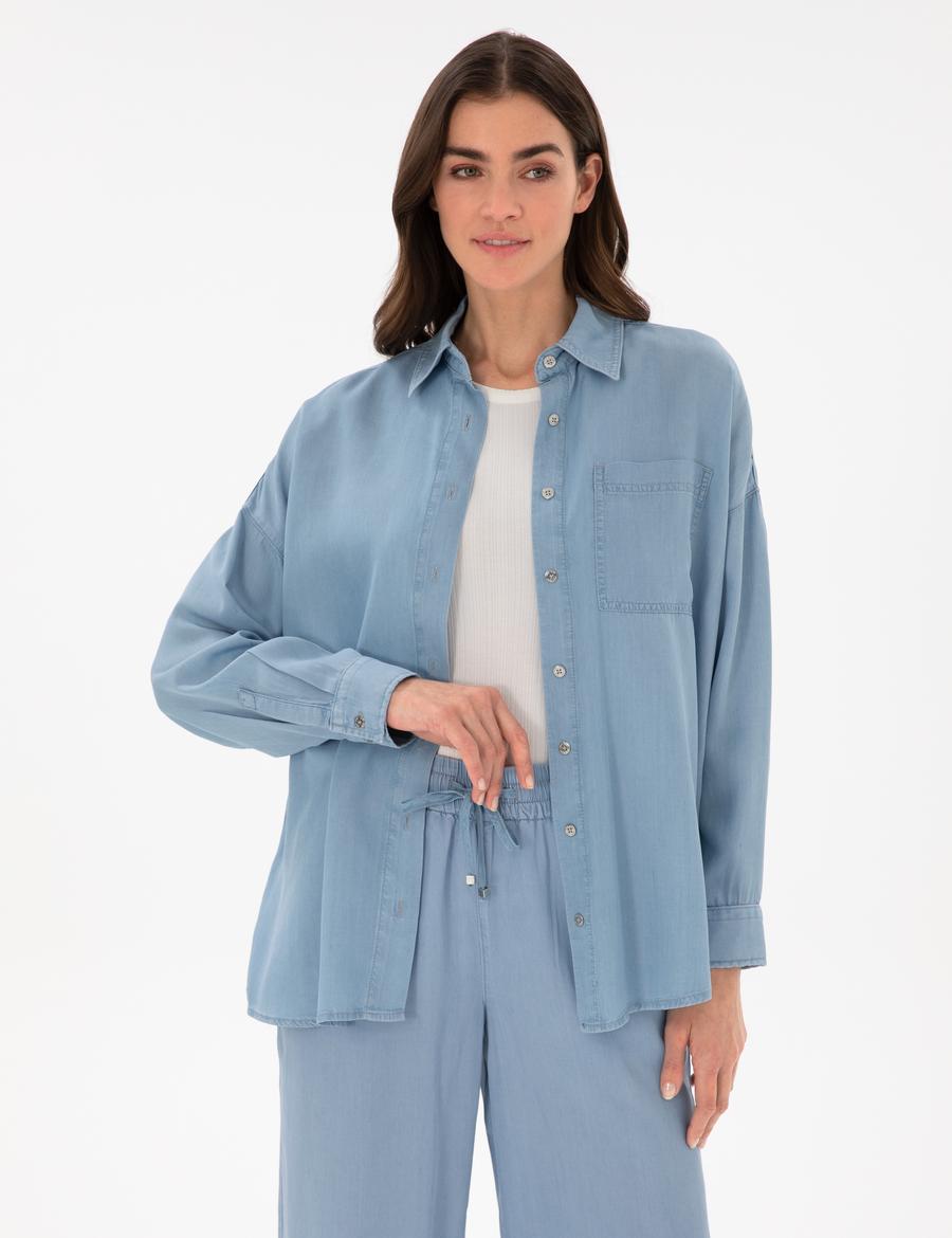 Mavi Oversize Jean Gömlek