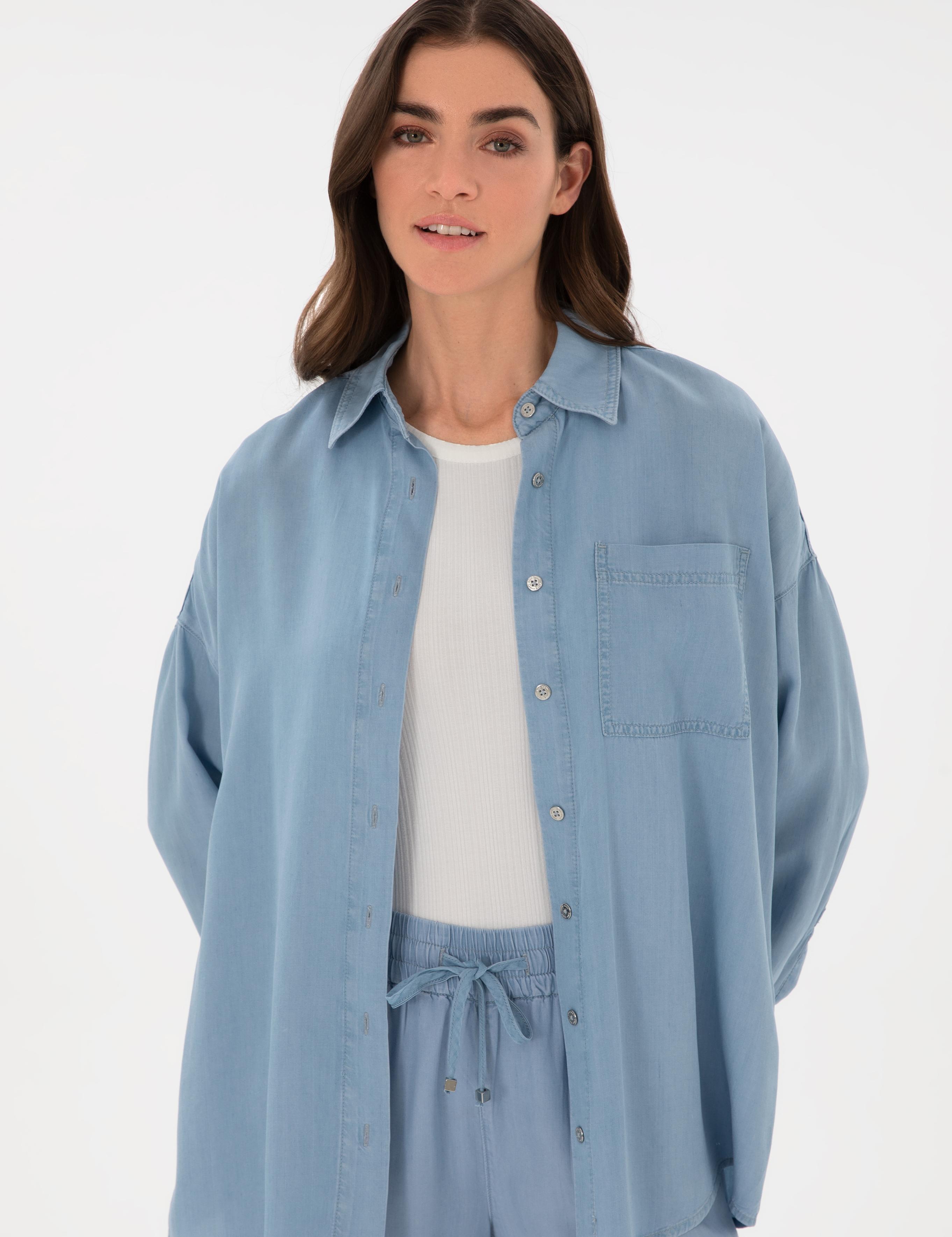 Mavi Oversize Jean Gömlek