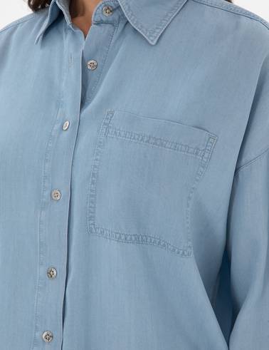 Mavi Oversize Jean Gömlek