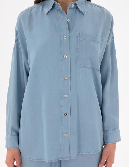 Mavi Oversize Jean Gömlek - 50306750012