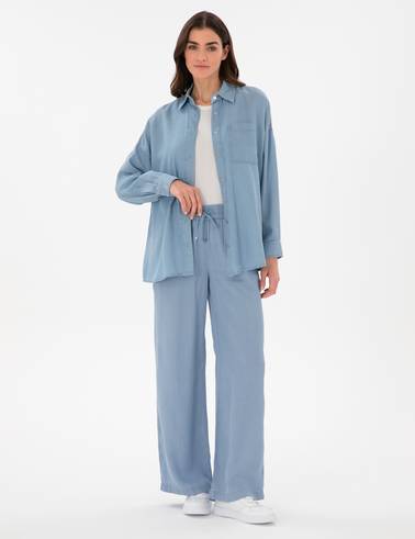 Mavi Oversize Jean Gömlek