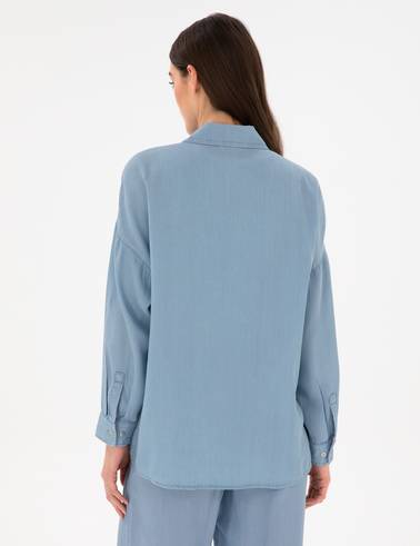 Mavi Oversize Jean Gömlek