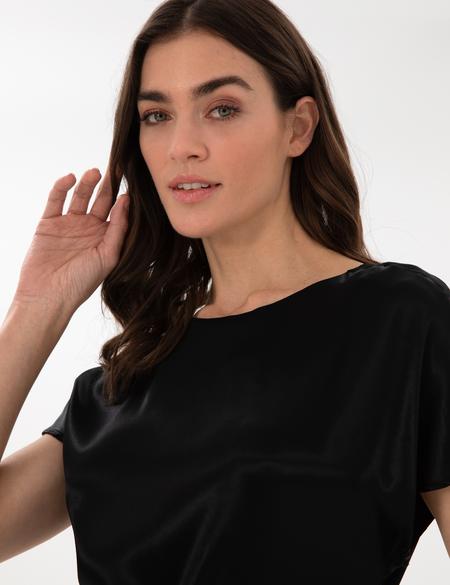 Siyah Comfort Fit Dokuma Elbise - 50301015010