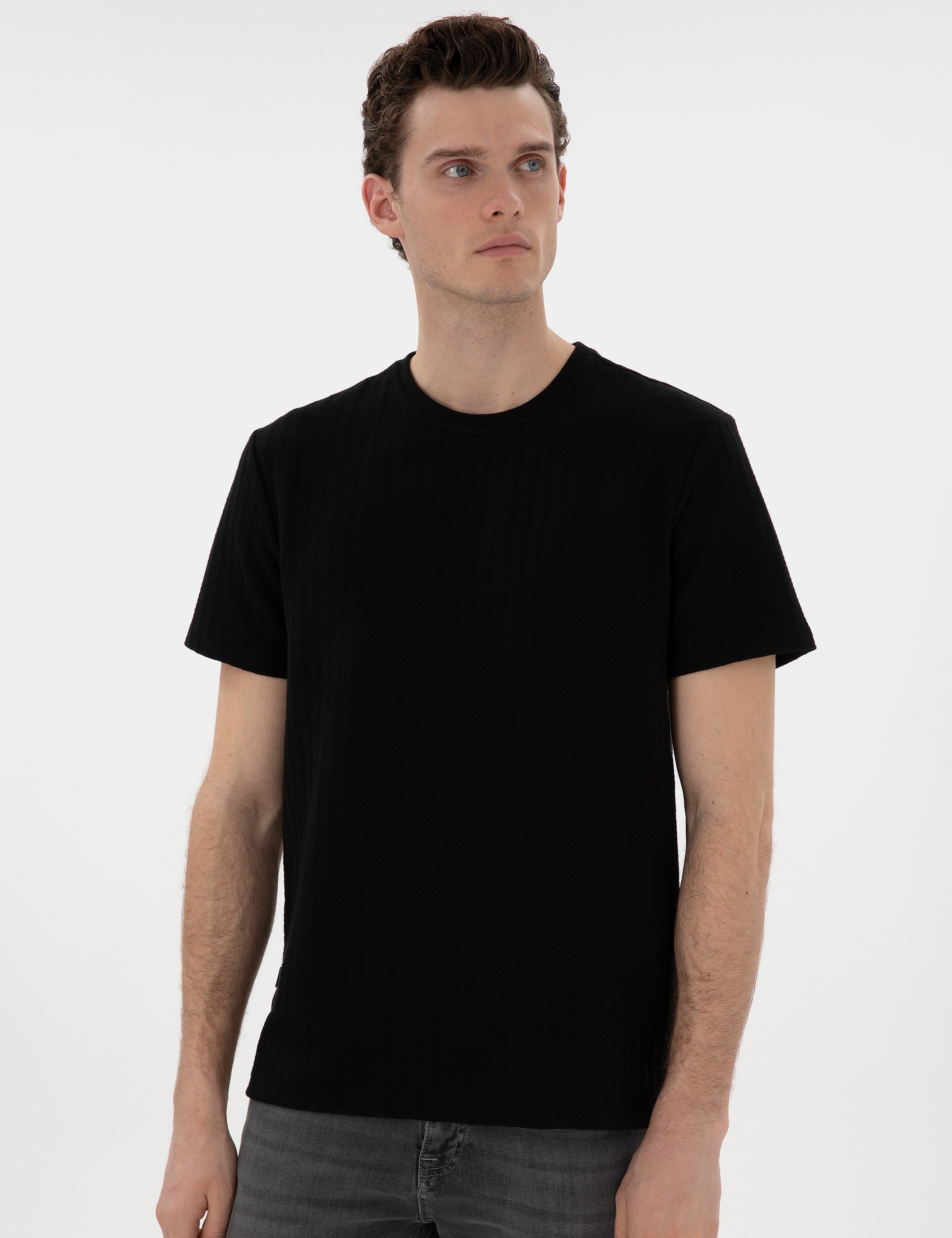 Siyah Regular Fit Tişört - Image 3