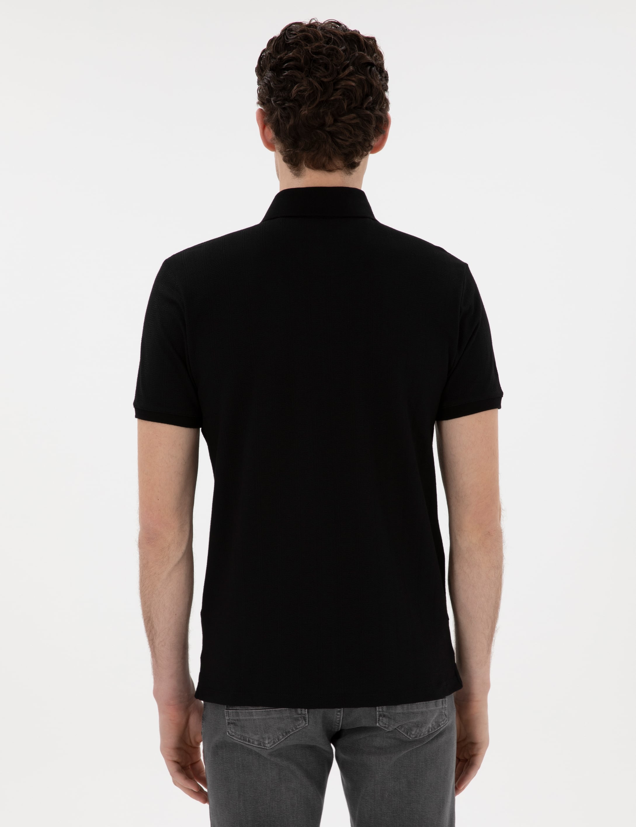 Siyah Slim Fit Tişört - Image 5
