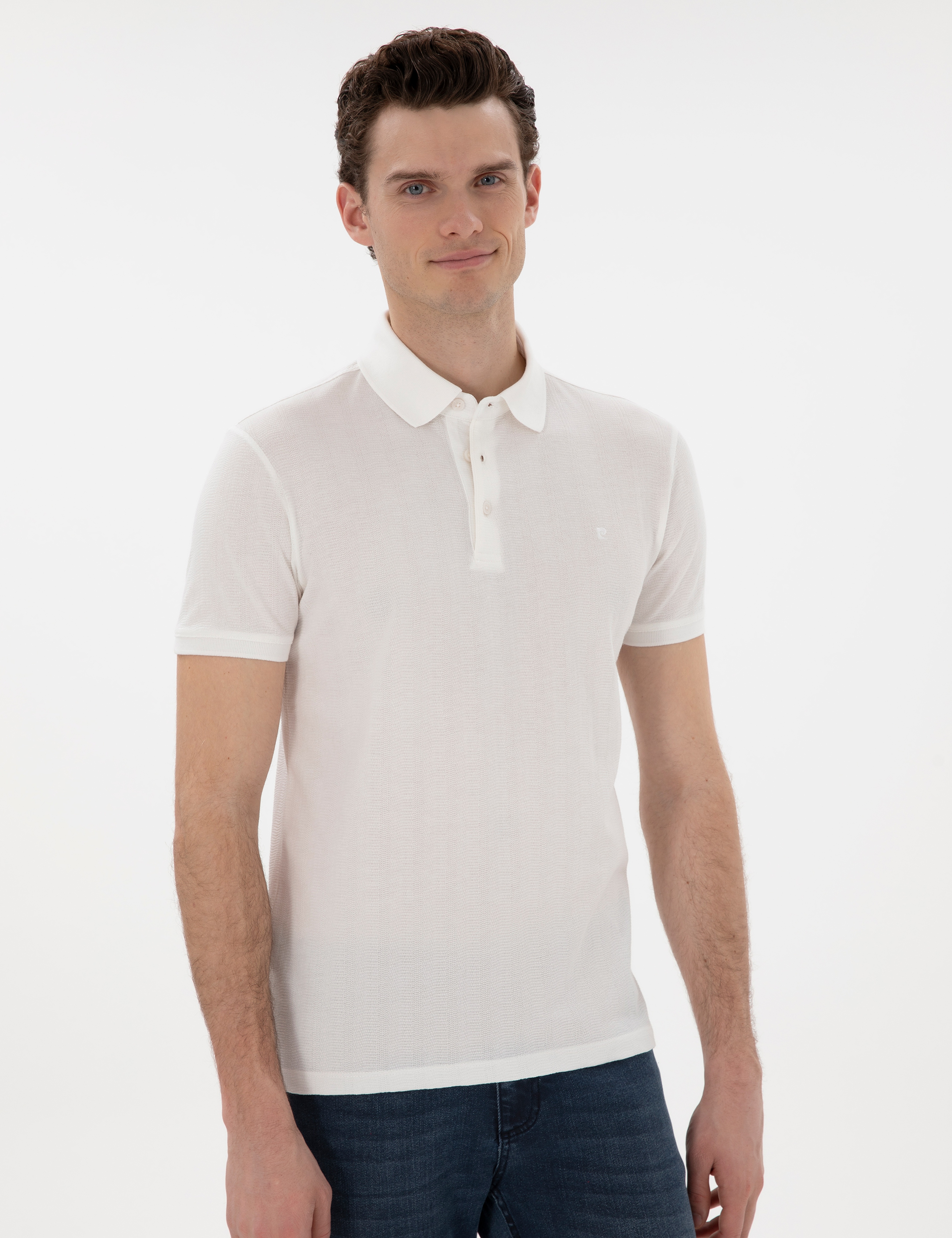 Beyaz Slim Fit Tişört - Image 3