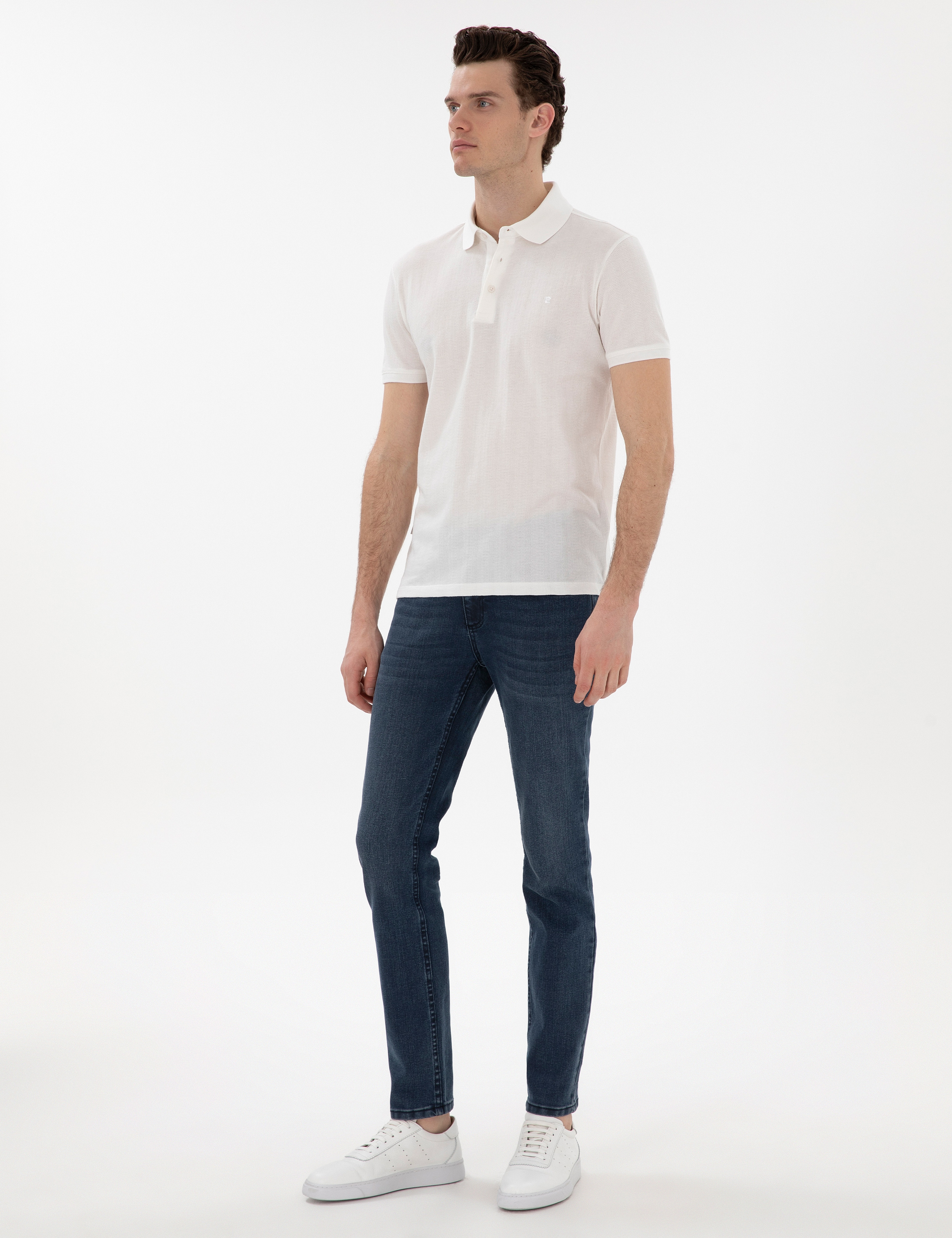 Beyaz Slim Fit Tişört - Image 4