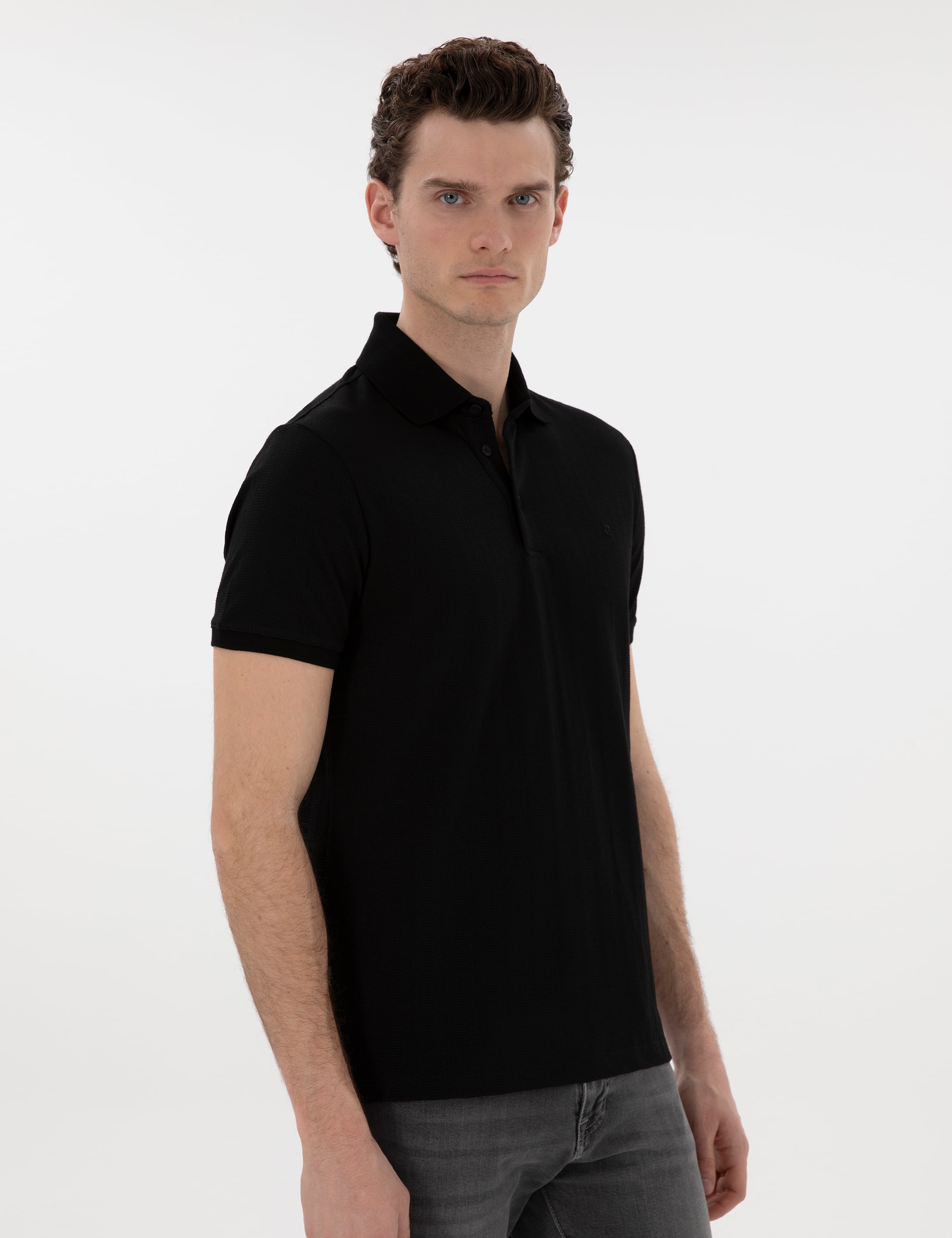 Siyah Slim Fit Tişört - Image 3