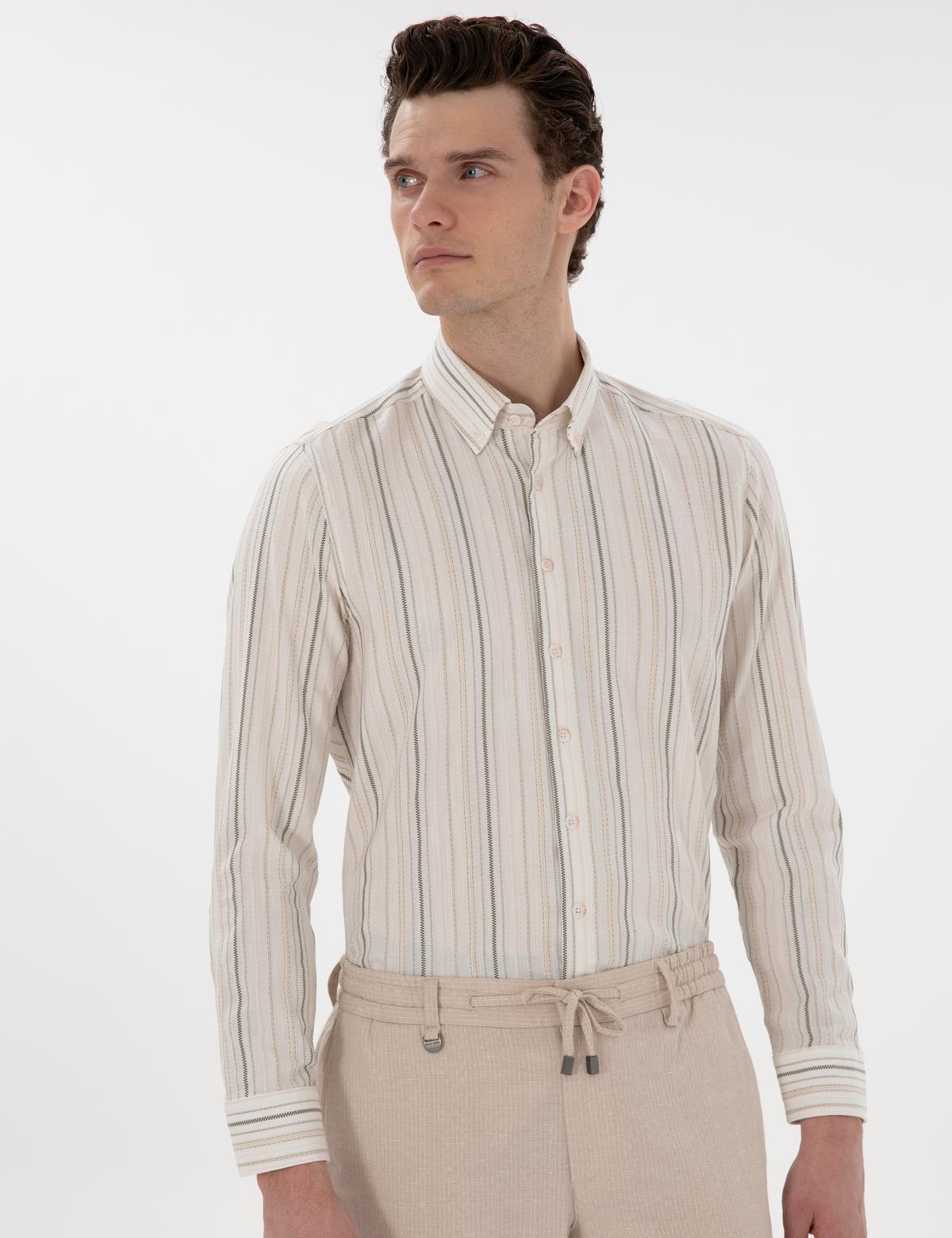 Haki Regular Fit Uzun Kollu Gömlek - 50305058036