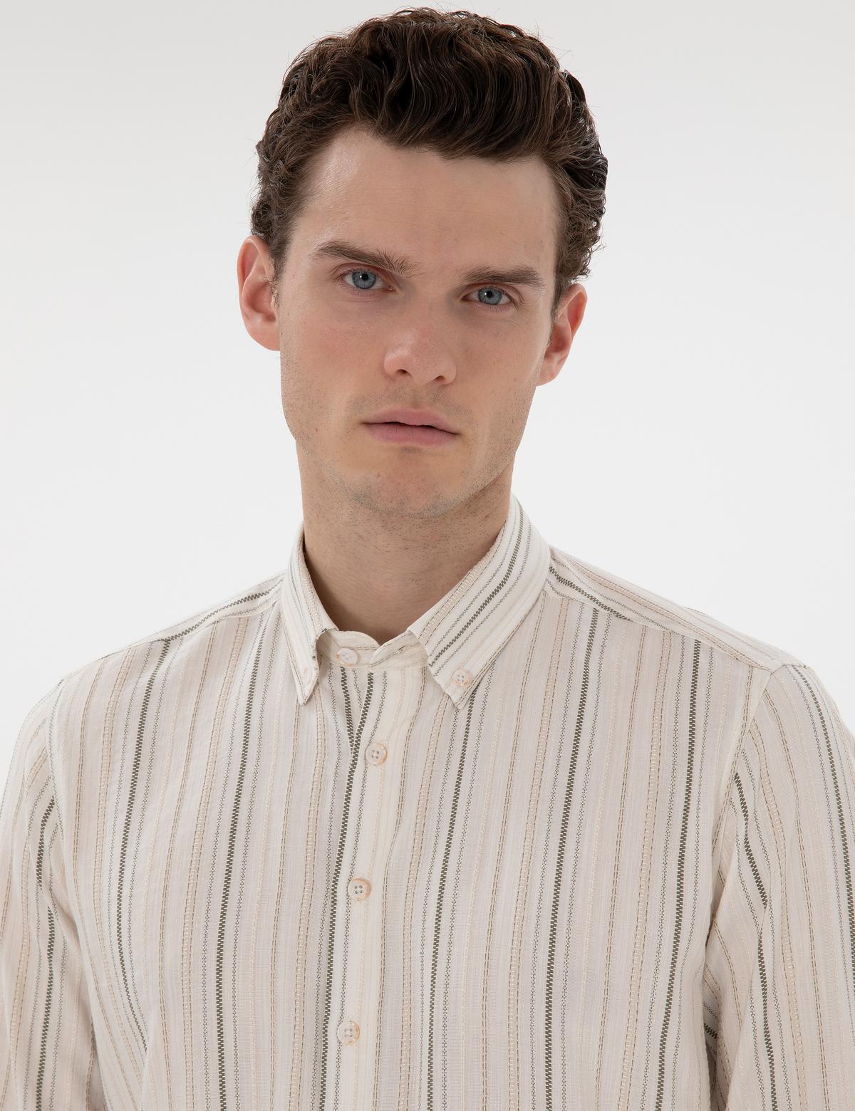 Haki Regular Fit Uzun Kollu Gömlek - 50305058036